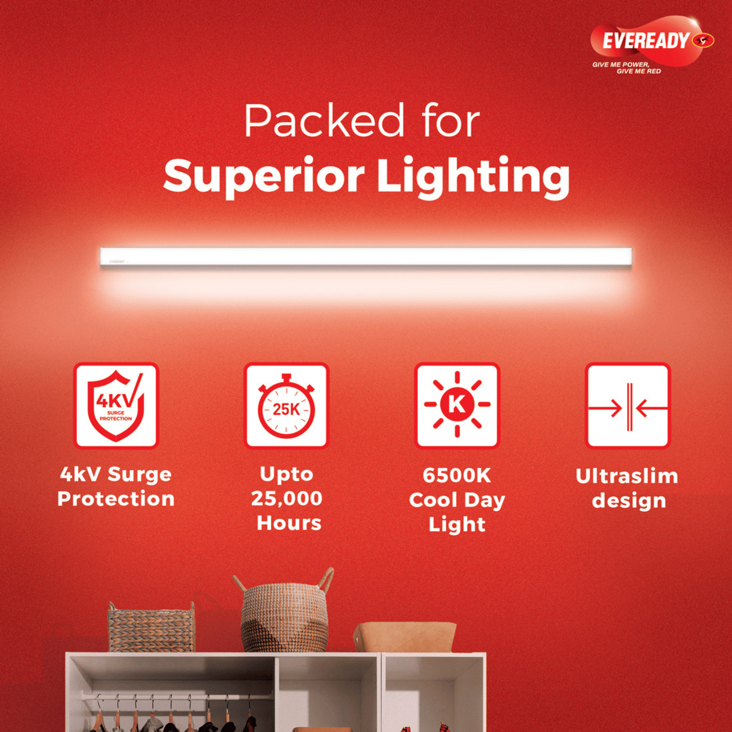 Image of EVEREADY Ultraslim 20 W 110 cm Tube Light