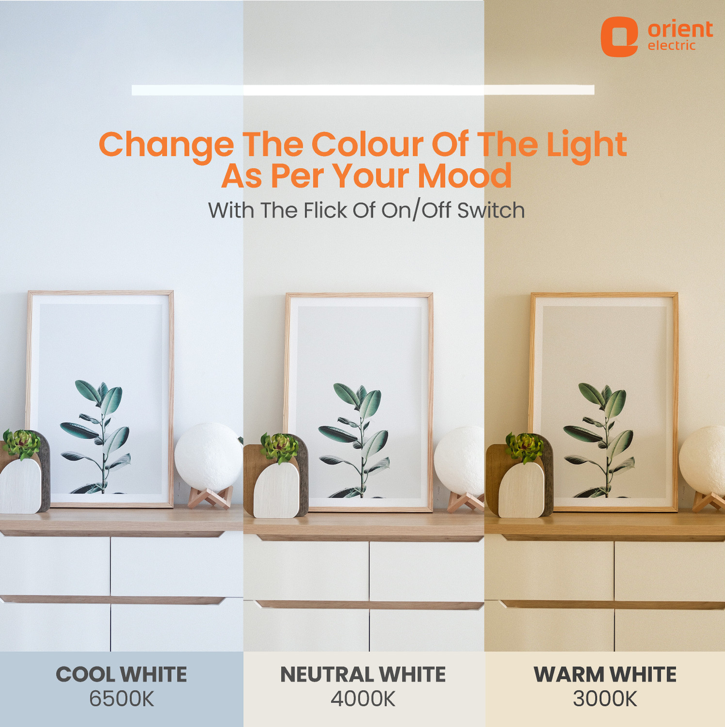 Image of Orient Electric 20W LED Batten I 3 in 1 Tubelight I 20 W 110 cm Tube Light