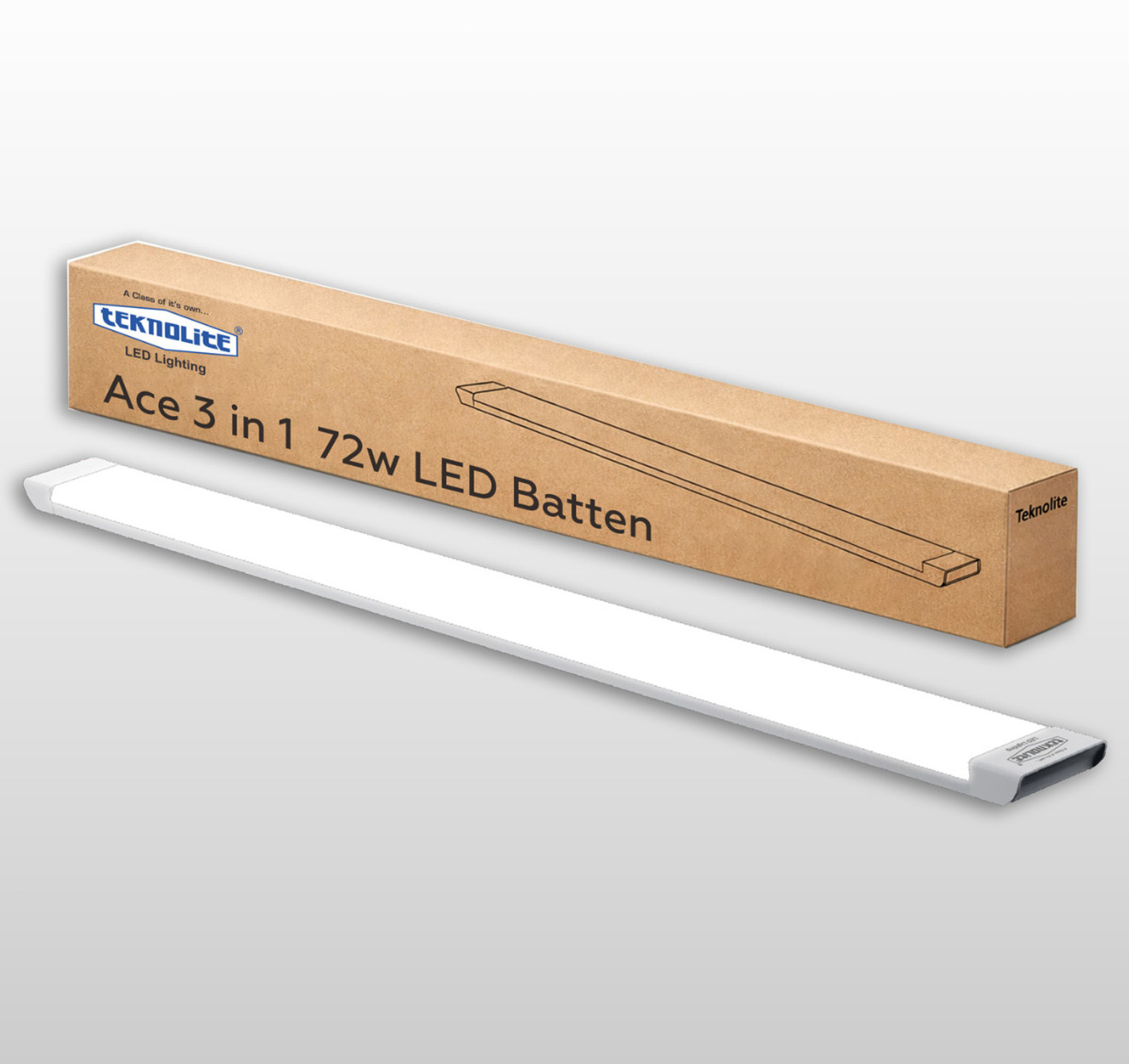 Image of TEKNOLITE ACE + 72W 4ft 3in1 LED Batten - Warm, Natural & Cool White 2 years Warrenty 72 W 124 cm Tube Light