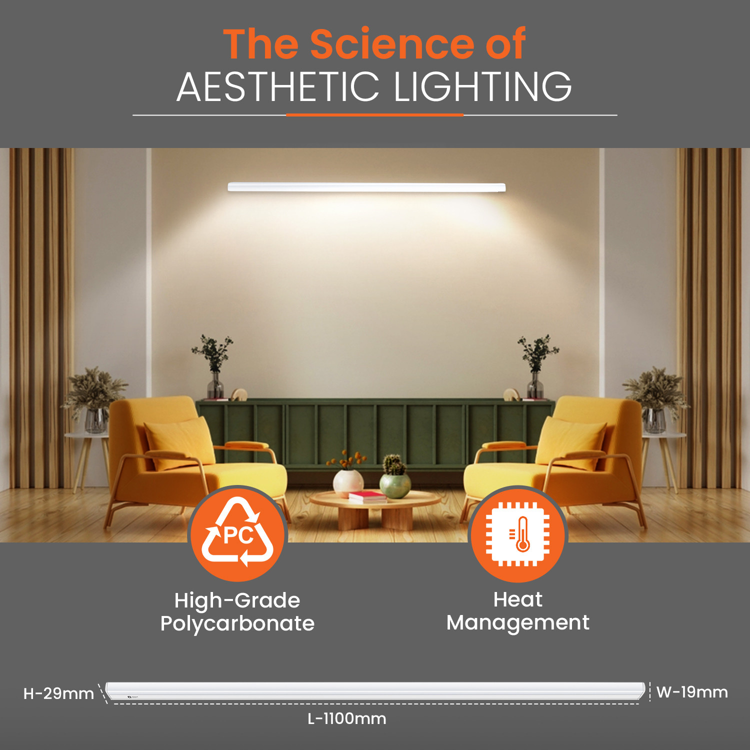 Image of Orient Electric Grace Pro 20 W 110 cm Tube Light