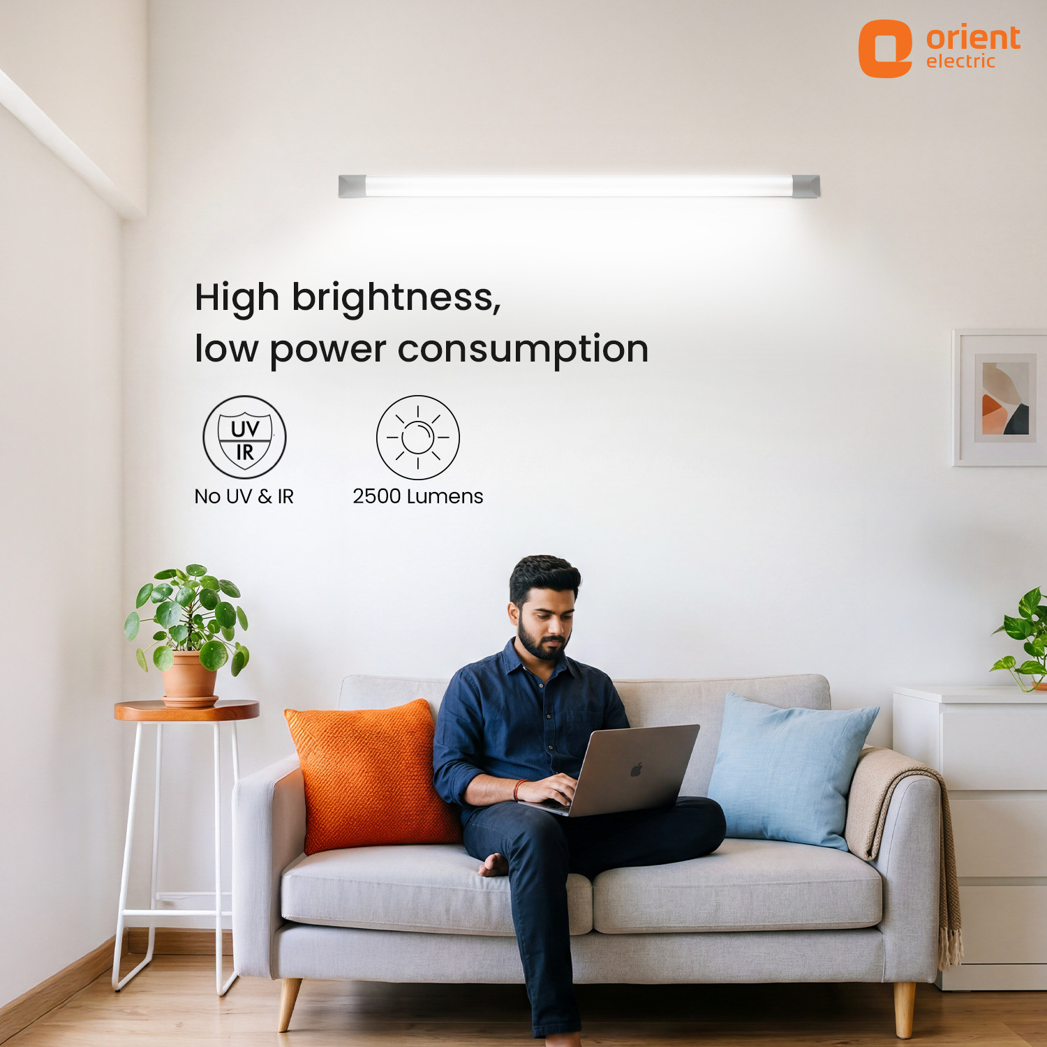 Image of Orient Electric Grace Dual Lite LED Batten 25W, Highly Efficient & Colour Changing 25 W 118 cm Tube Light (Multicolor)