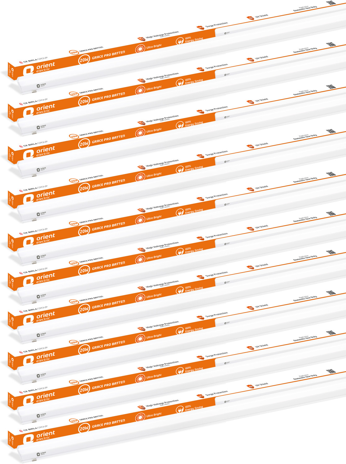Image of Orient Electric Grace Pro 20 W 110 cm Tube Light (White, Pack of 10)