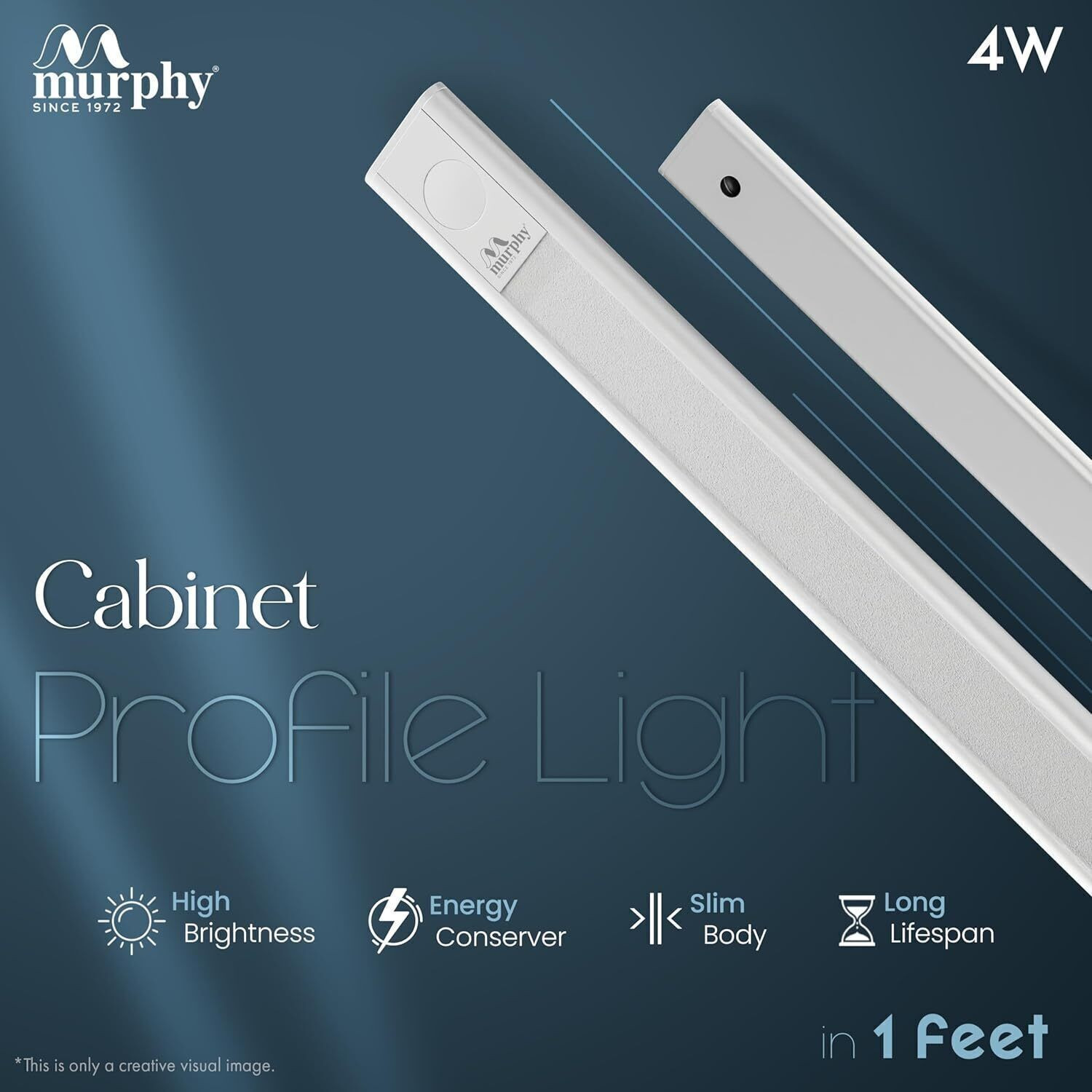 Image of MURPHY 1 Ft Cabinet 4W Under Cabinet and Under Counter Light Warm White, Pack of 1 4 W 30.48 cm Tube Light