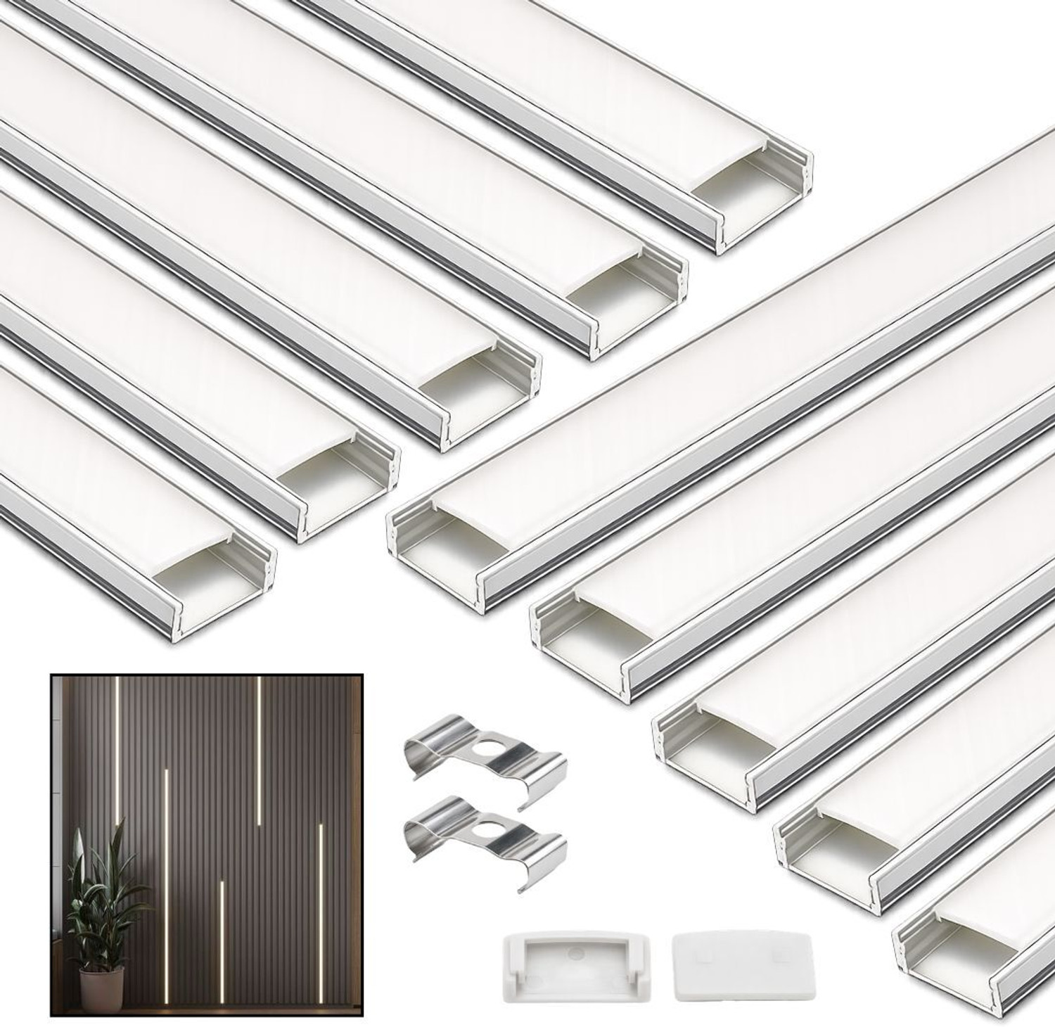 Image of AluBrightline AL-SURFACE 18X06MM Aluminum 1meter Led Profile Channel LED Strip Light- Pack 10 0 W 1 cm Tube Light