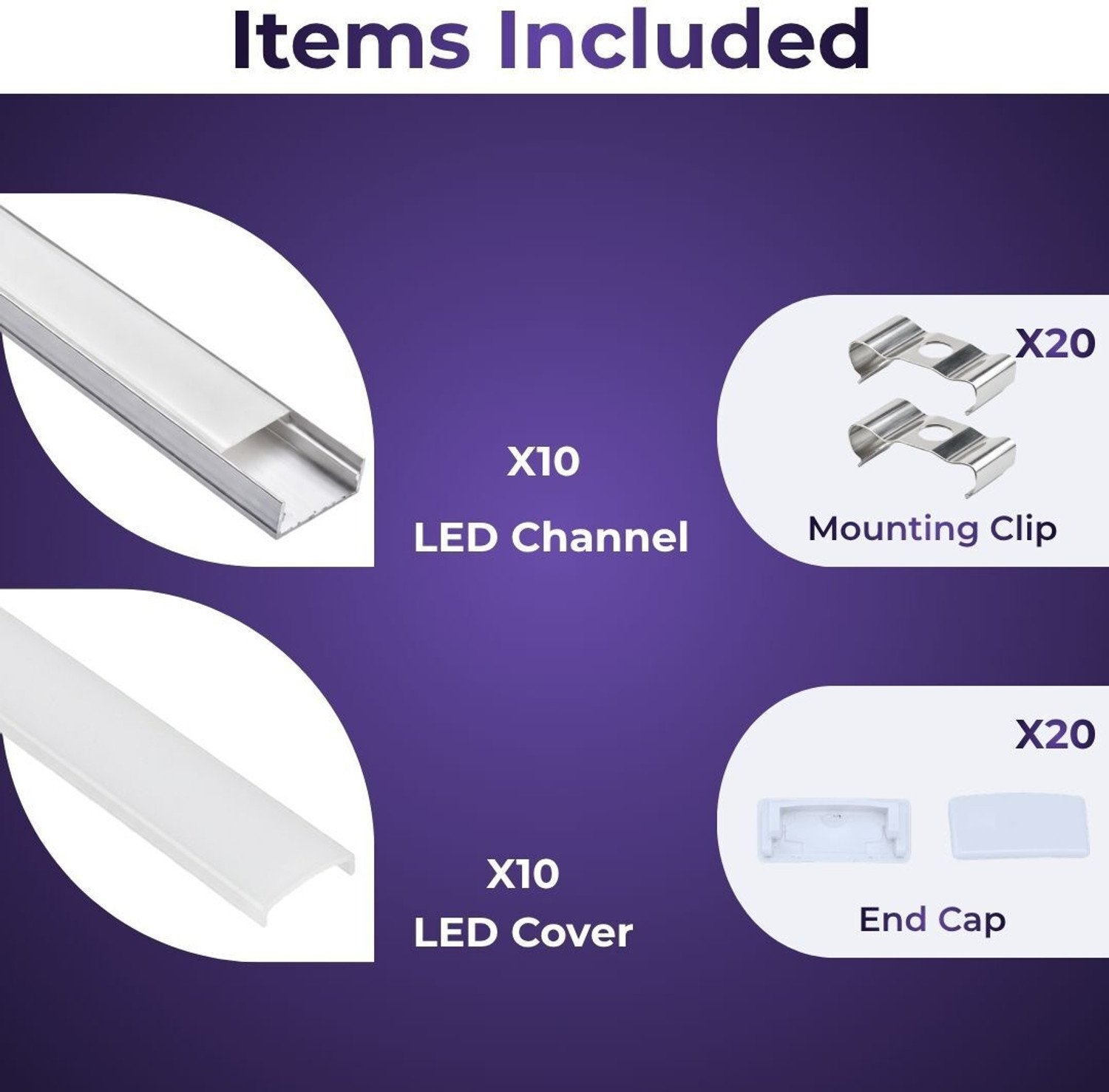 Image of AluBrightline AL-Surface (25X12)MM Aluminum 1meter Led Profile Channel LED Strip Light-Pack 10 0 W 1 cm Tube Light