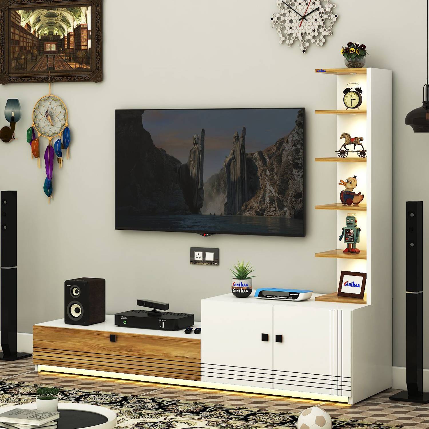 ANIKAA KLYRA TV Unit Cabinet with LED Light - Image 3