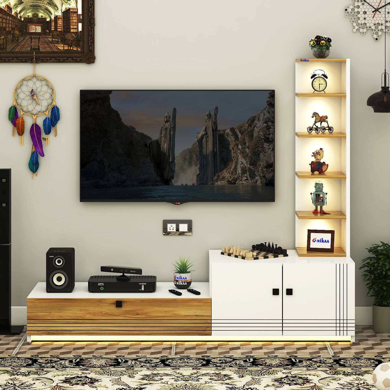 ANIKAA KLYRA TV Unit Cabinet with LED Light - Image 1