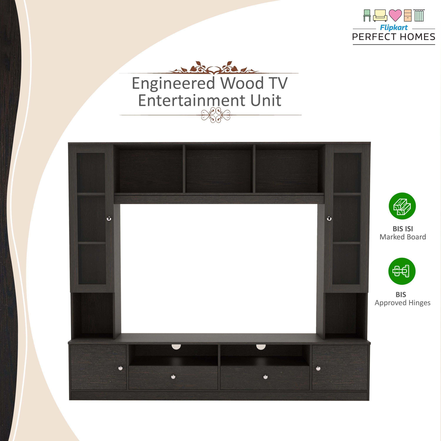 Image of Flipkart Perfect Homes Webster Engineered Wood TV Entertainment Unit