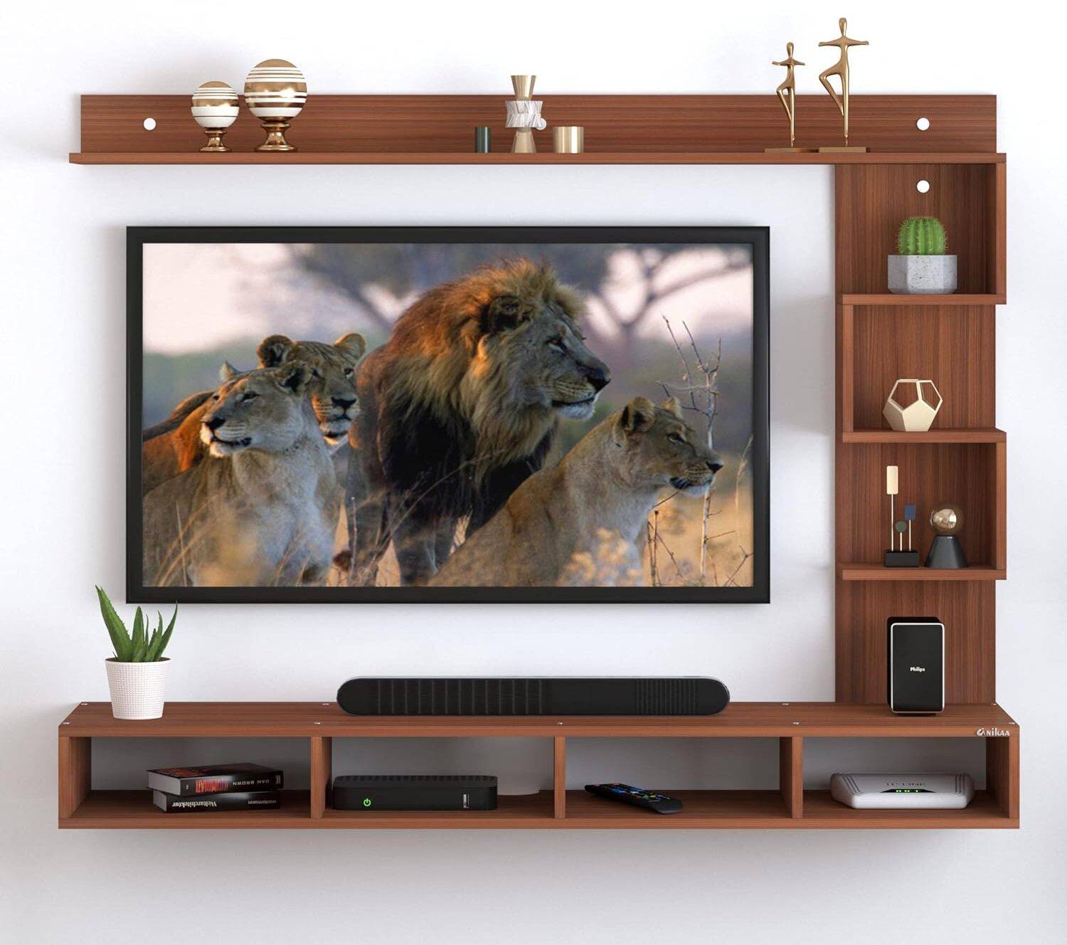 ANIKAA Casey Engineered Wood Wall Mount TV Unit Engineered Wood TV Entertainment Unit