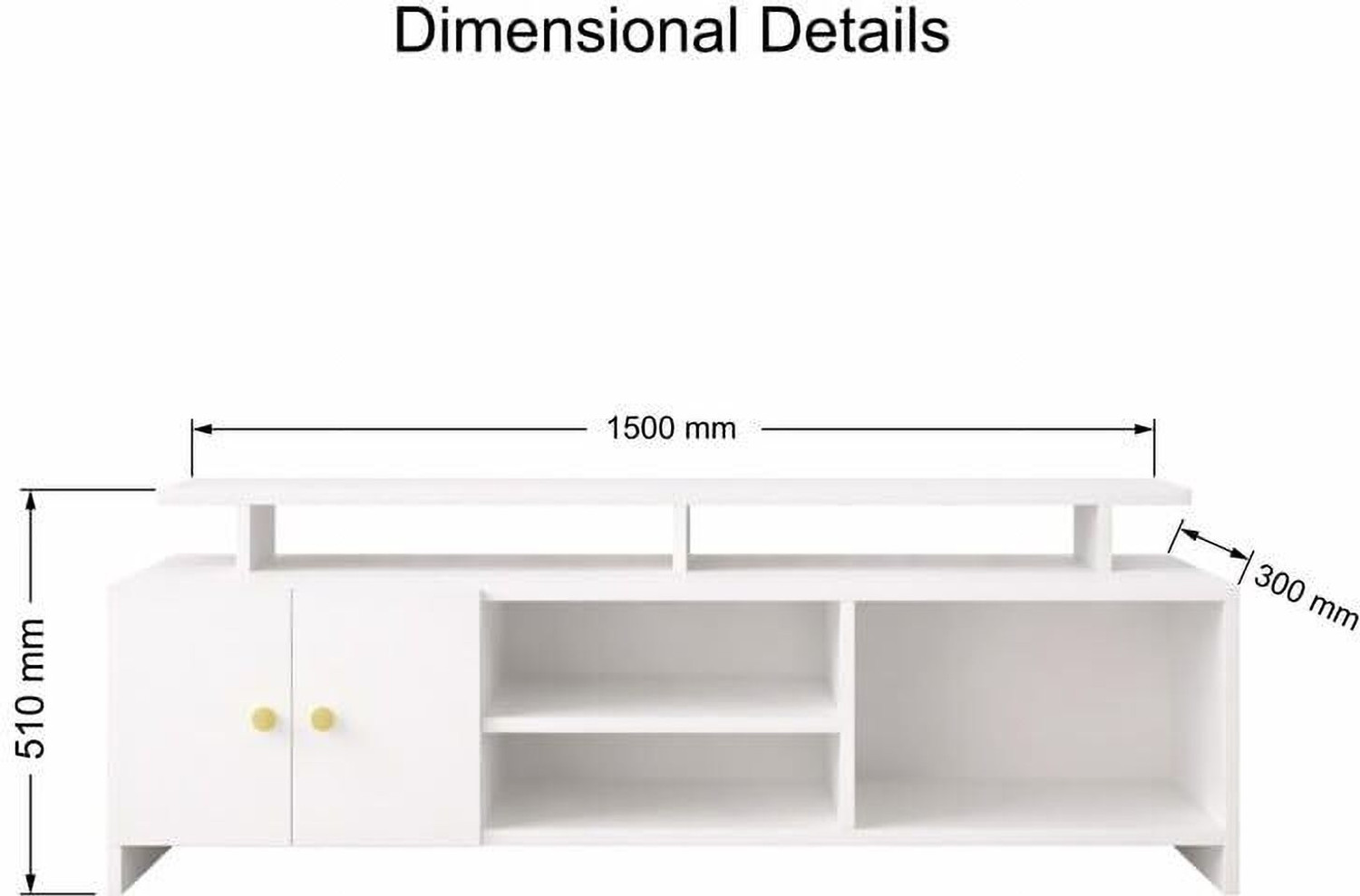 Image of Divysa TV Unit for Living Room | TV Cabinet Stand Table Home Furniture | Living room Engineered Wood TV Entertainment Unit