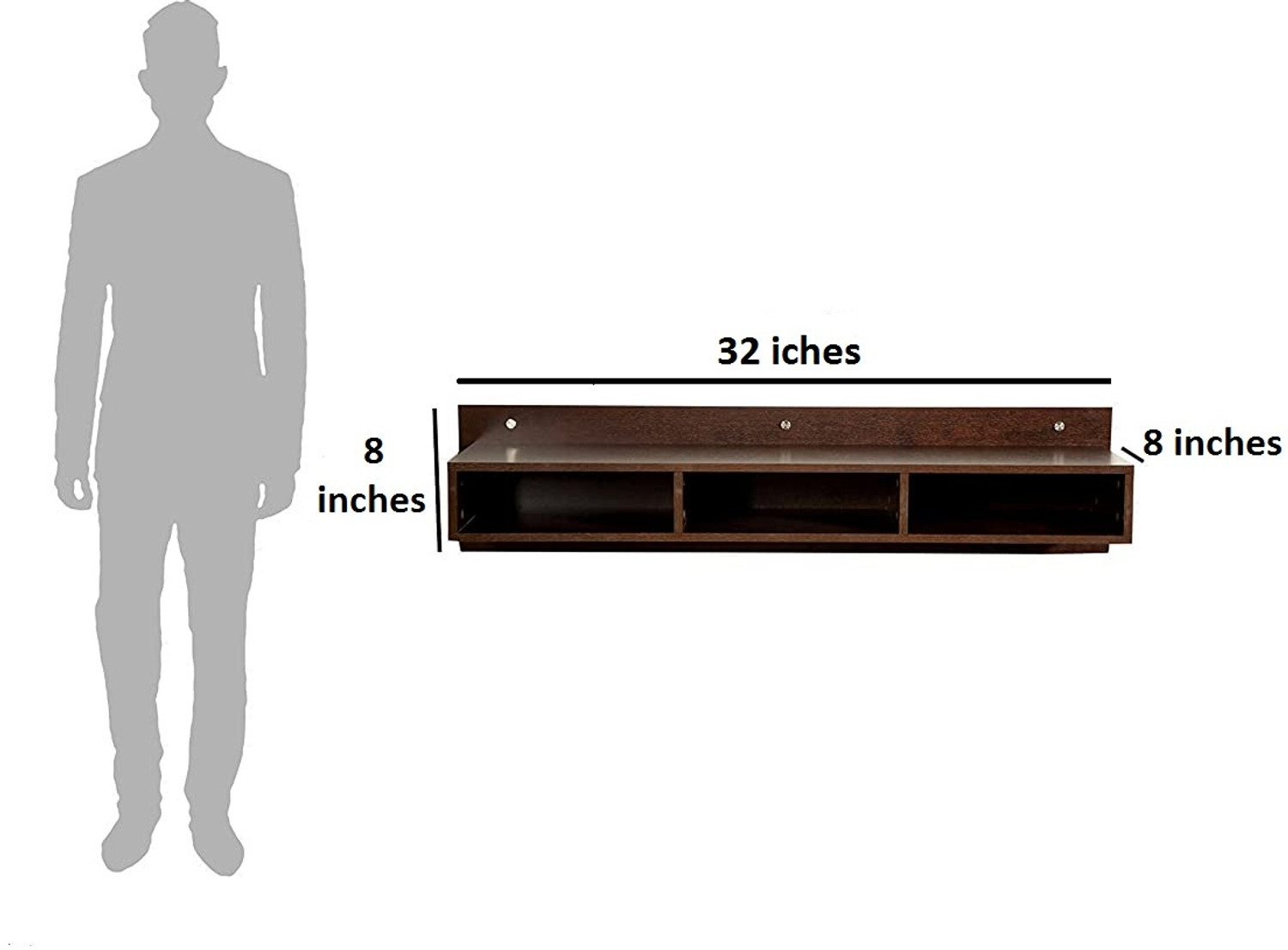 Image of Home wood Wooden wall setup box stand, Brown Engineered Wood TV Entertainment Unit