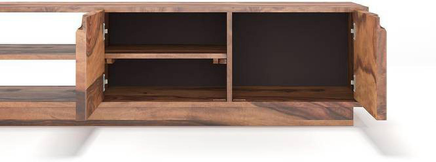 Image of mewar furniture Solid Sheesham Wood Entertainment Tv Unit For Living Room | Solid Wood TV Entertainment Unit