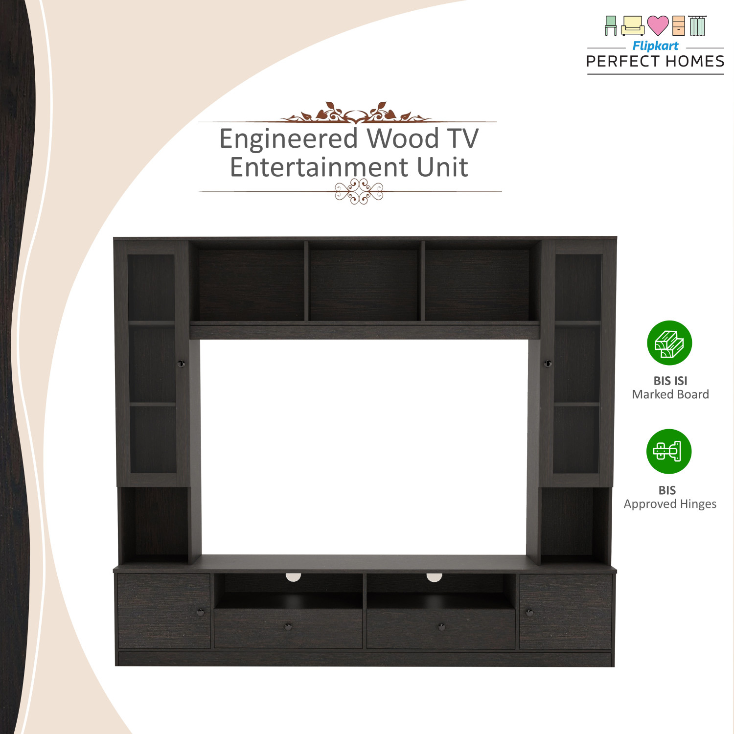 Image of Flipkart Perfect Homes Webster Engineered Wood TV Entertainment Unit