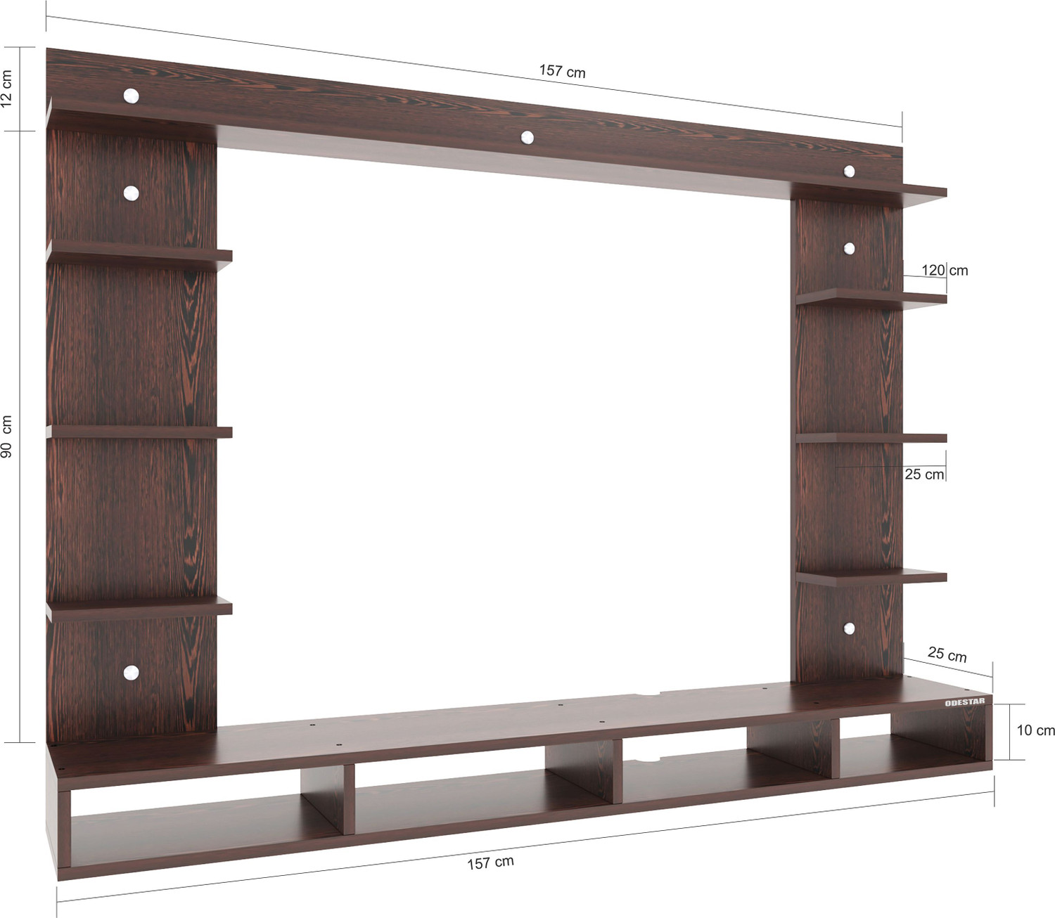 Image of Odestar Tv Unit For Living Room Upto 55 inch Tv Furniture Stand Tv Cabinate Engineered Wood TV Entertainment Unit