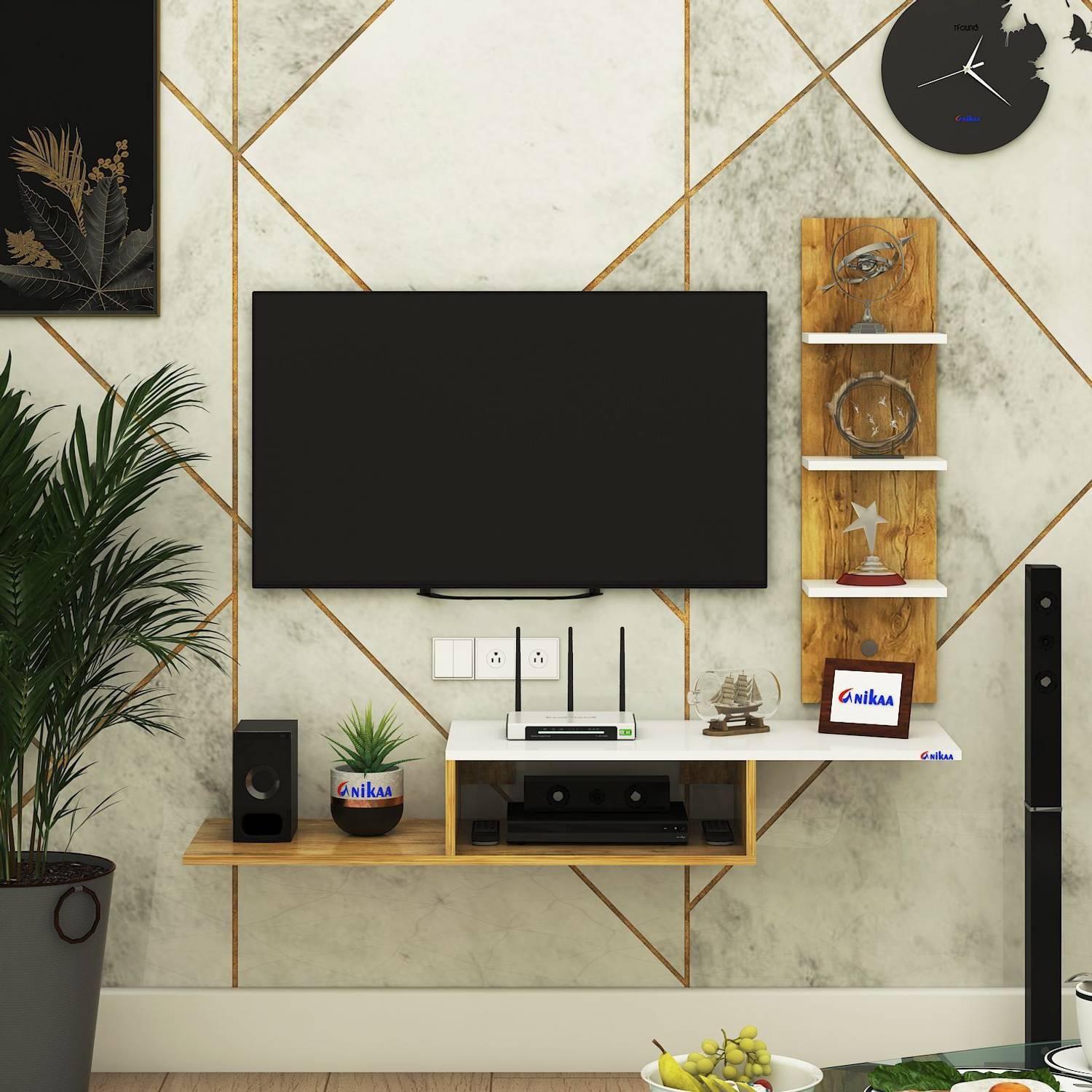 ANIKAA Thomas TV Cabinet Engineered Wood TV Entertainment Unit