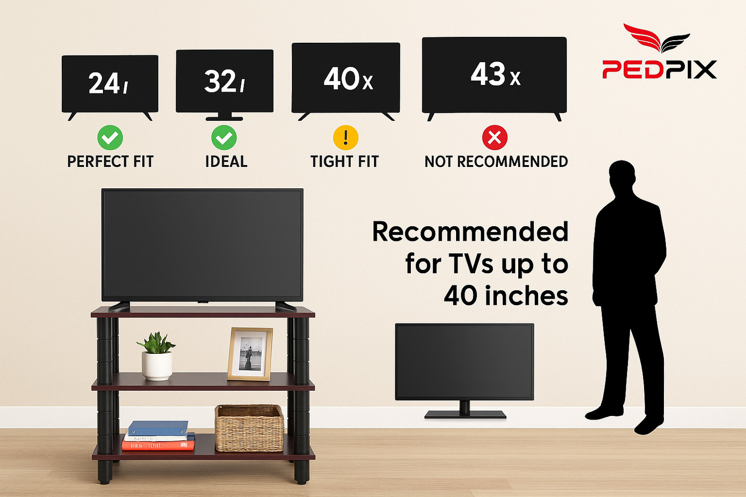 Image of PEDPIX Engineered Wood TV Entertainment Unit