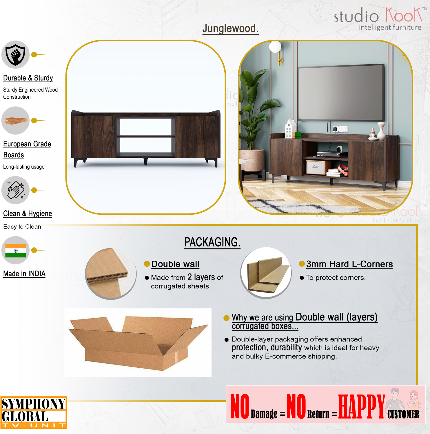 Image of Studio Kook Symphony Global Engineered Wood TV Entertainment Unit