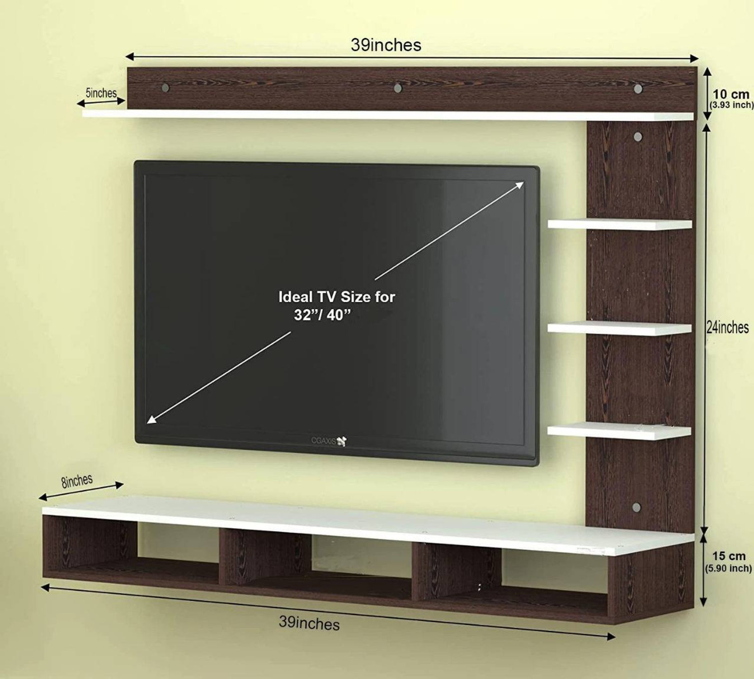 Image of Artival Crafts Modern C-Shape TV Cabinet for Living Room | Stylish Entertainment Unit Engineered Wood TV Entertainment Unit