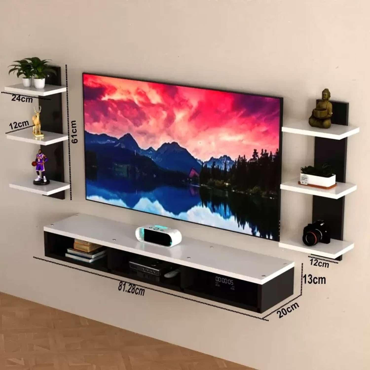 Image of THESMARTCRAFTS Entertainment Unit /TV Cabinet with Rack for Set Top & Decorative Objects Engineered Wood TV Entertainment Unit