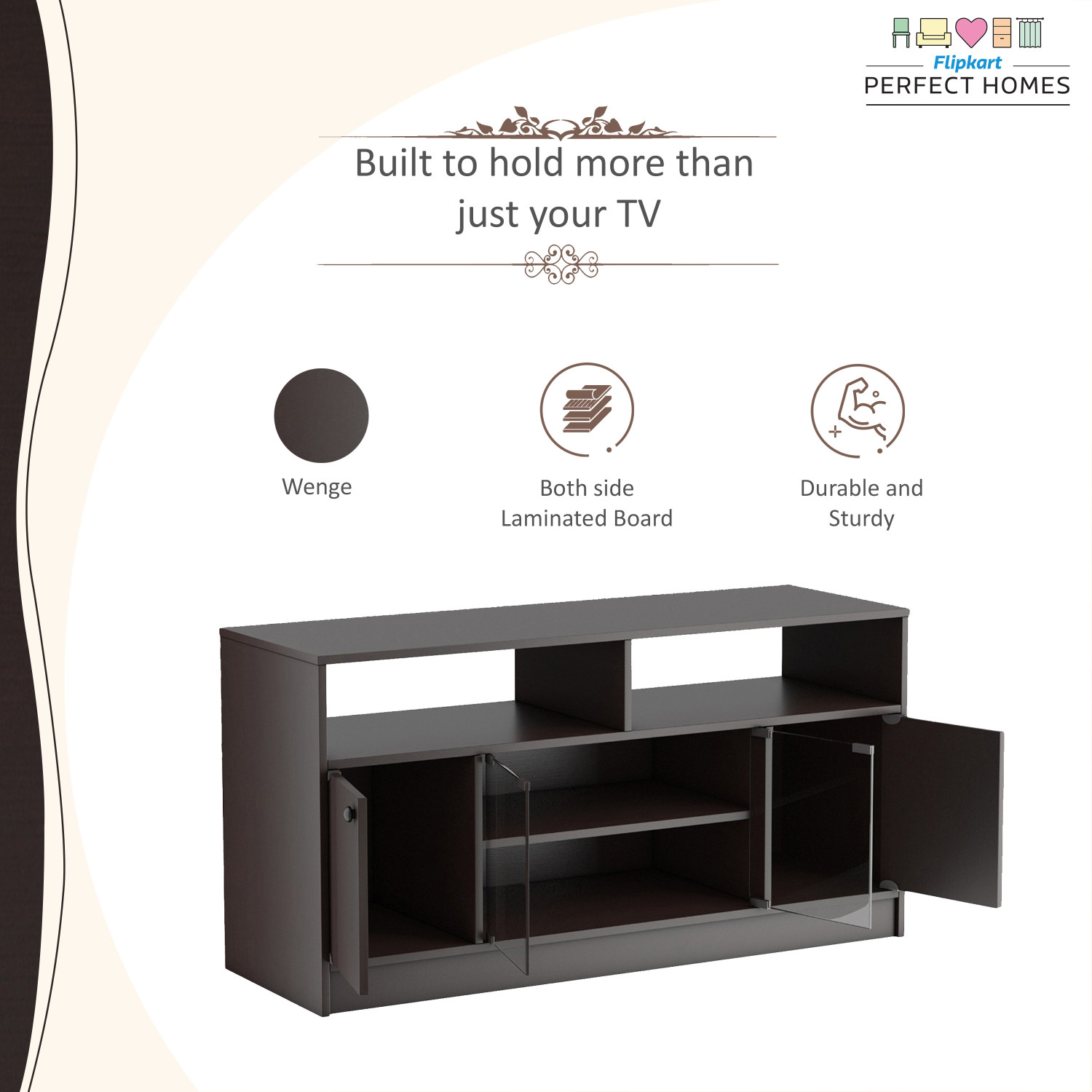 Image of Flipkart Perfect Homes Phonox Engineered Wood TV Entertainment Unit