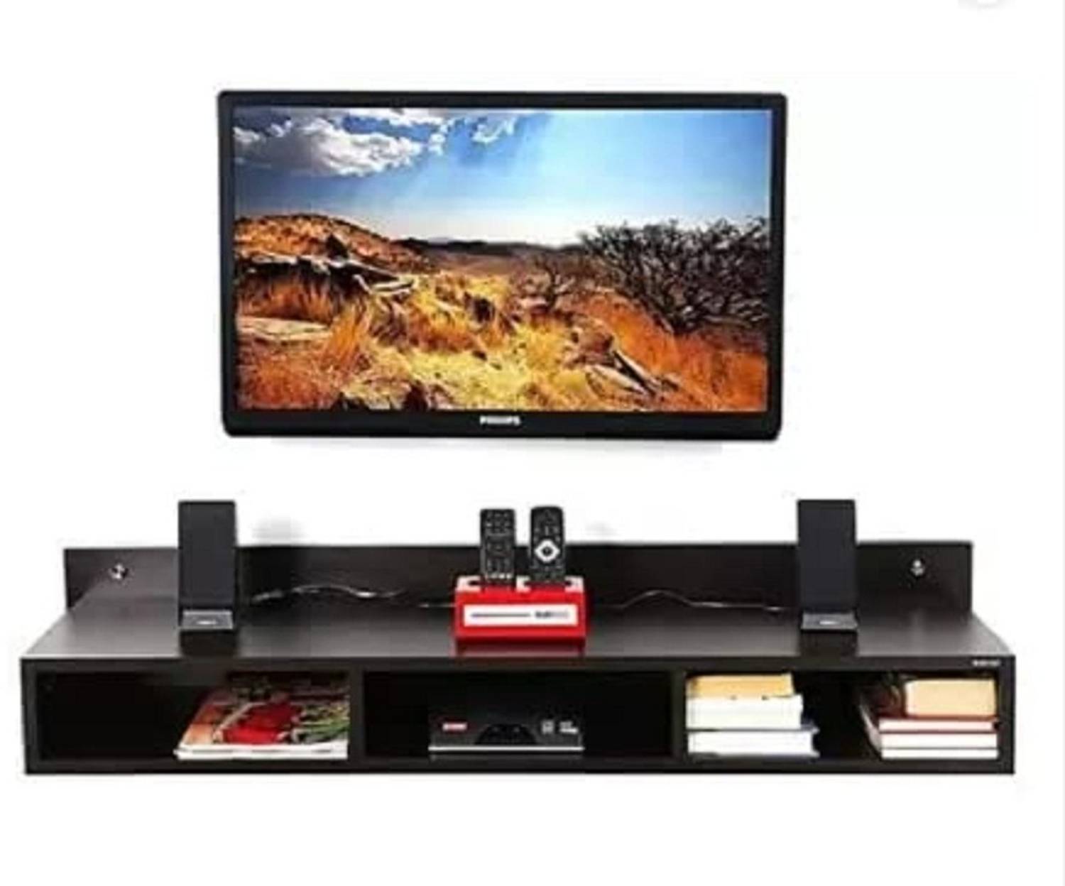 Extreme wood TV and entertainment unit perfect for 32 inches LED TV (Black). Engineered Wood TV Entertainment Unit