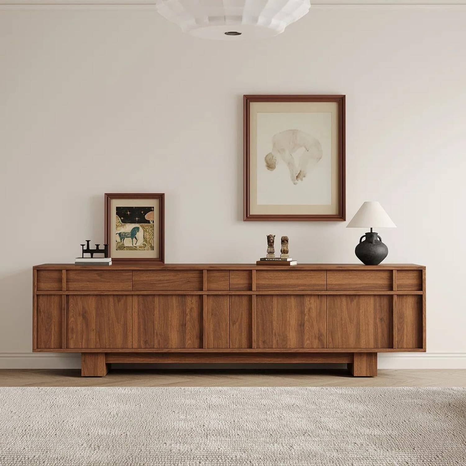 ISHIKA FURNITURE AuraView Mid-Century Modern Entertainment Unit 2