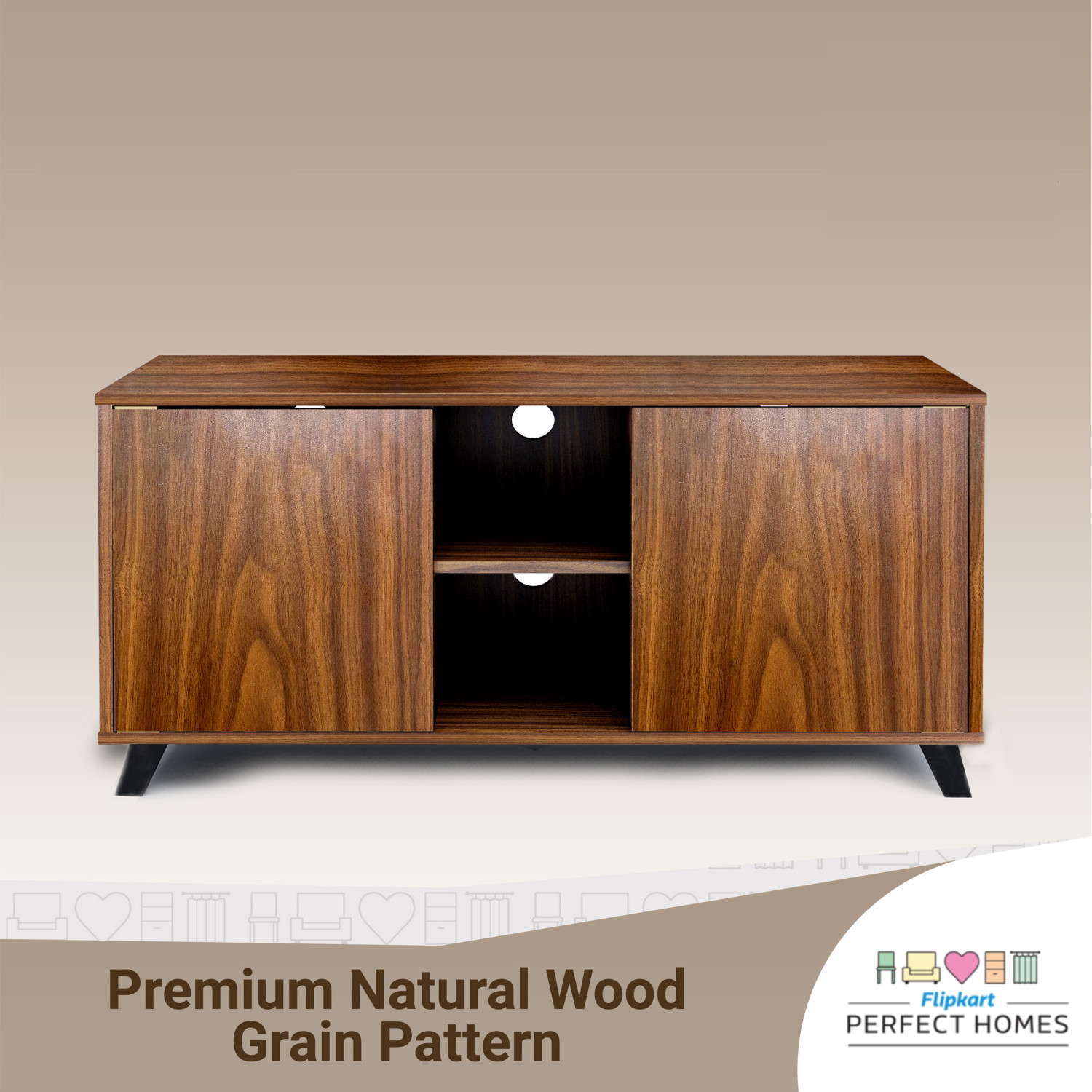 Image of Flipkart Perfect Homes Shelby Engineered Wood TV Entertainment Unit
