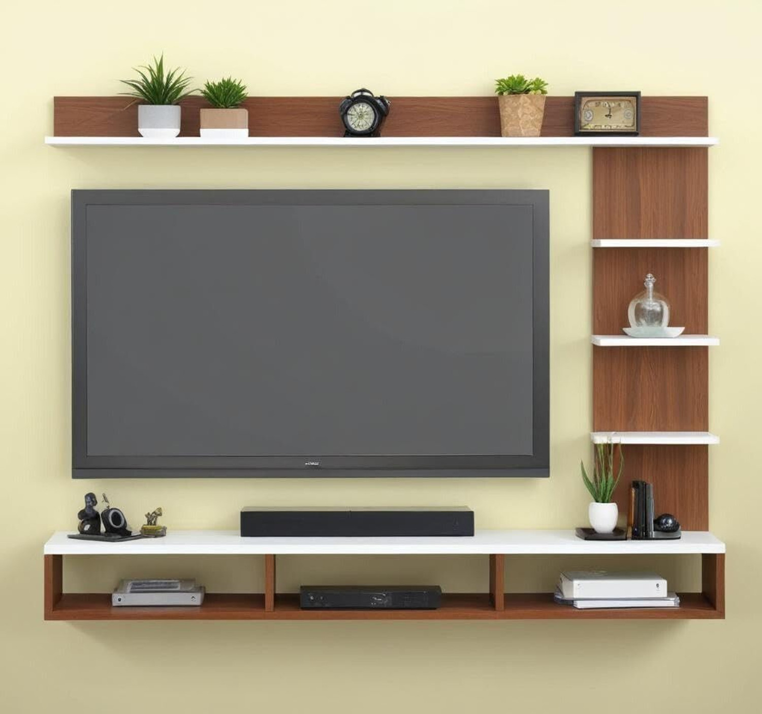 Image of Artival Crafts Modern C-Shape TV Cabinet for Living Room | Stylish Entertainment Unit Engineered Wood TV Entertainment Unit