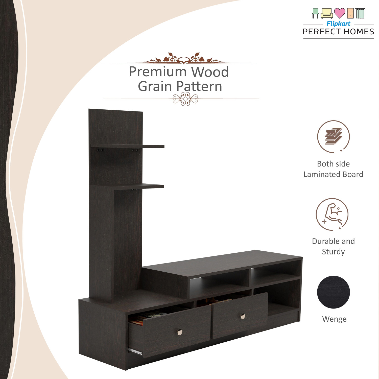 Image of Flipkart Perfect Homes Sirena Engineered Wood TV Entertainment Unit