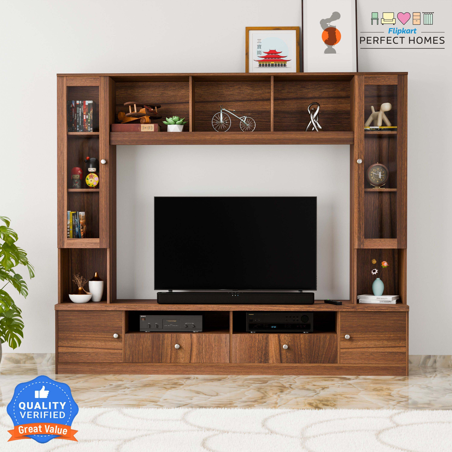 Image of Flipkart Perfect Homes Webster Engineered Wood TV Entertainment Unit