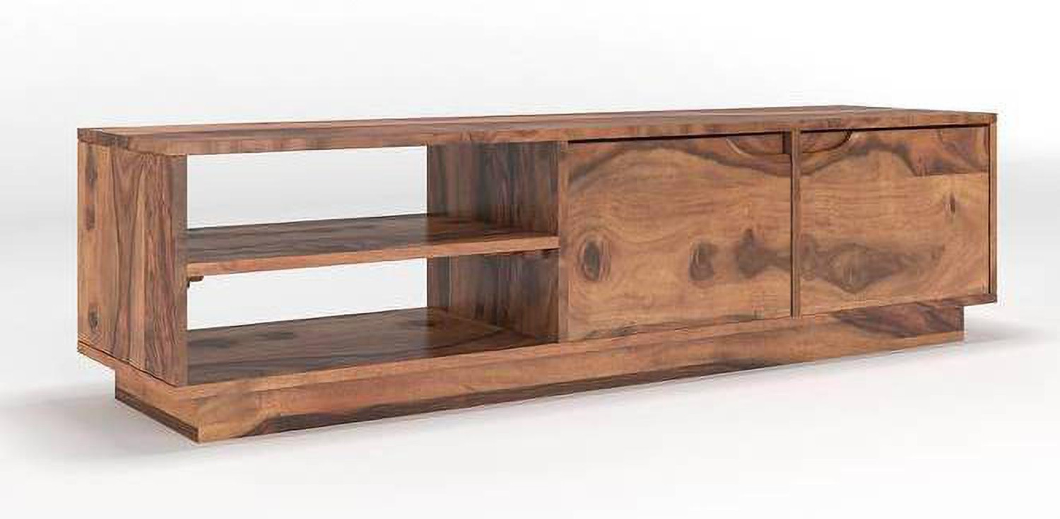 Image of mewar furniture Solid Sheesham Wood Entertainment Tv Unit For Living Room | Solid Wood TV Entertainment Unit