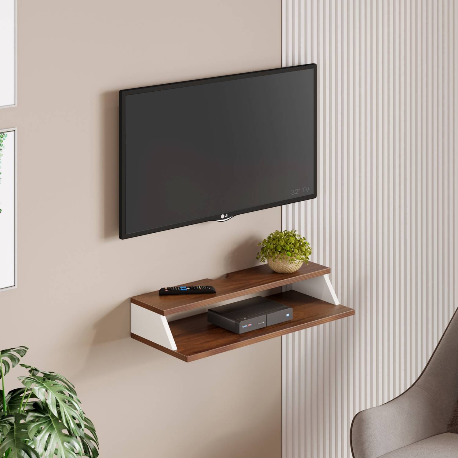 BLUEWUD Maisy TV Stand with Storage Shelves for Decor Display Upto 42 Inches Engineered Wood TV Entertainment Unit