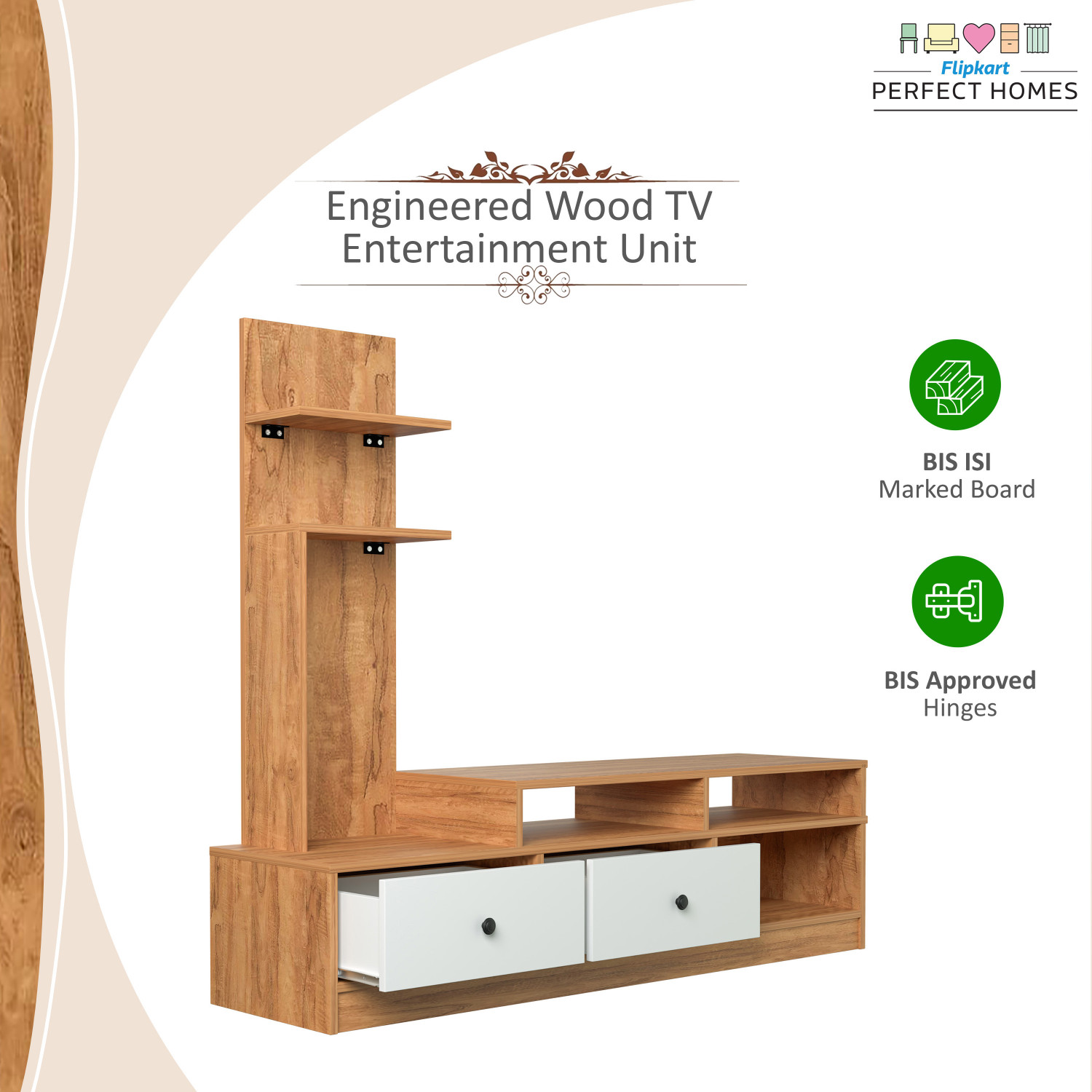 Image of Flipkart Perfect Homes Sirena Engineered Wood TV Entertainment Unit