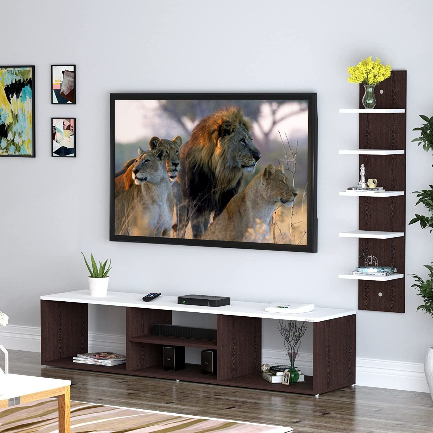 Image of ANIKAA TV Entertainment Unit / TV Cabinet / TV Stand Engineered Wood TV Entertainment Unit