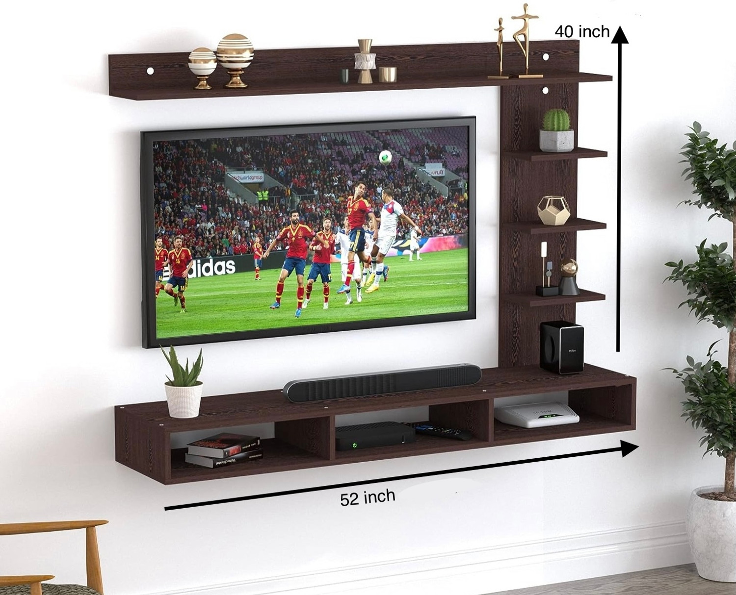 Image of YPG CRAFT TV CABINET UNIT TV ENTERTAINMENT UNIT 50 INCH TN /WHITE Engineered Wood TV Entertainment Unit