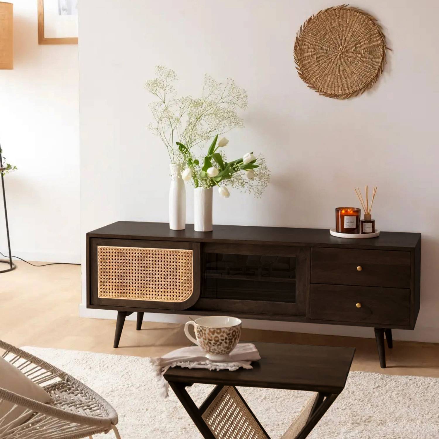 THE ATTIC KL-2267W Solid Wood TV Entertainment Unit