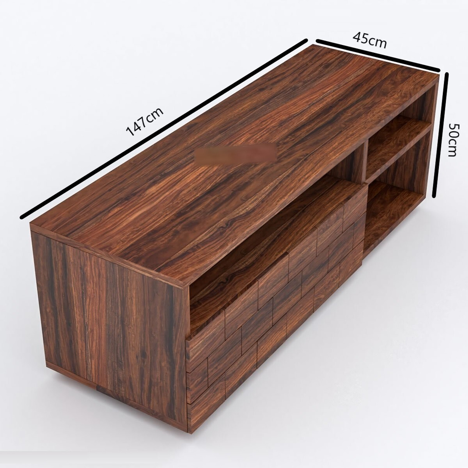 Image of DecorNation Illias Solid Wood TV Entertainment Unit