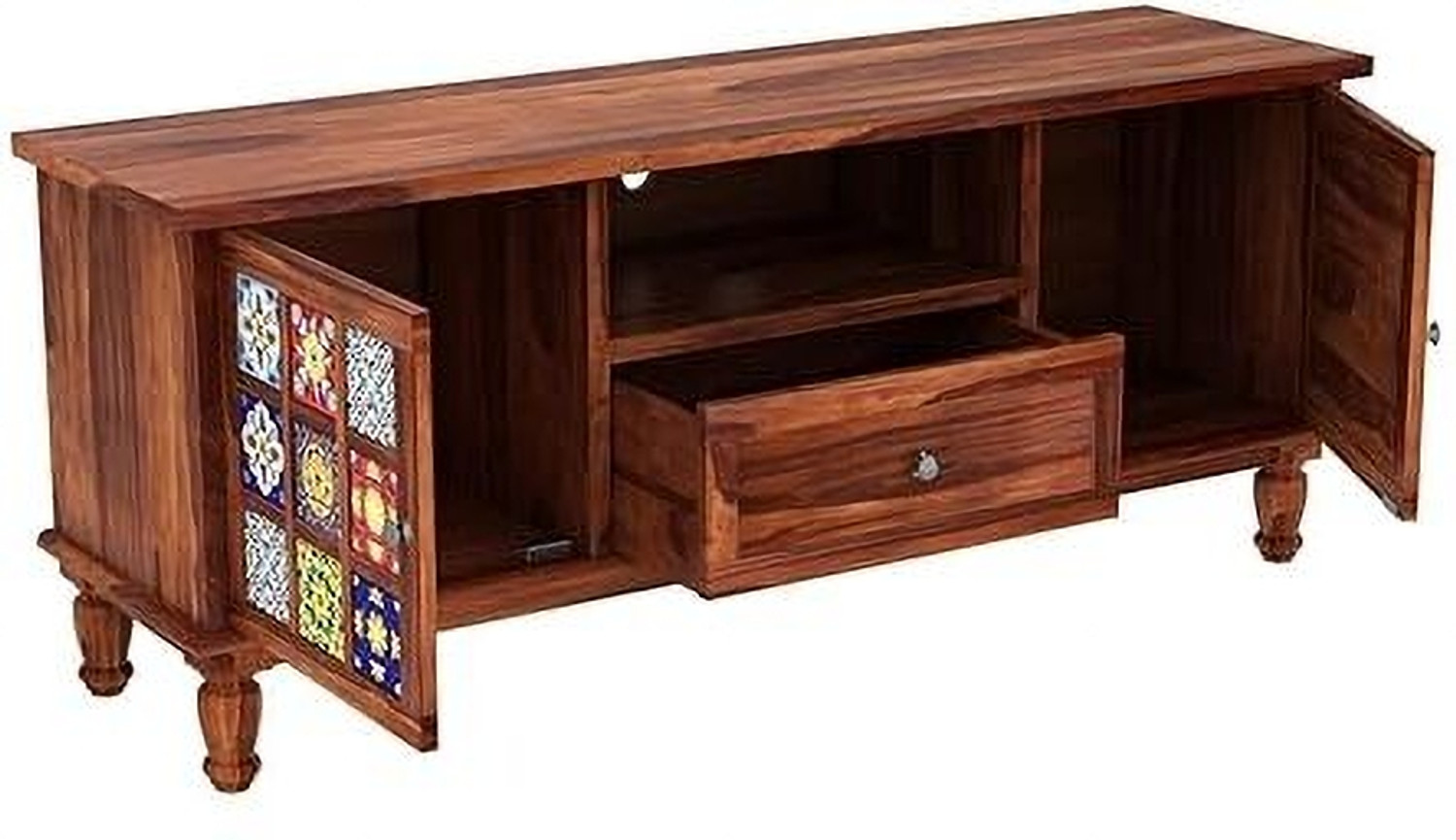 Image of AARAMWEAR Heritage Tile Series Engineered Wood TV Entertainment Unit