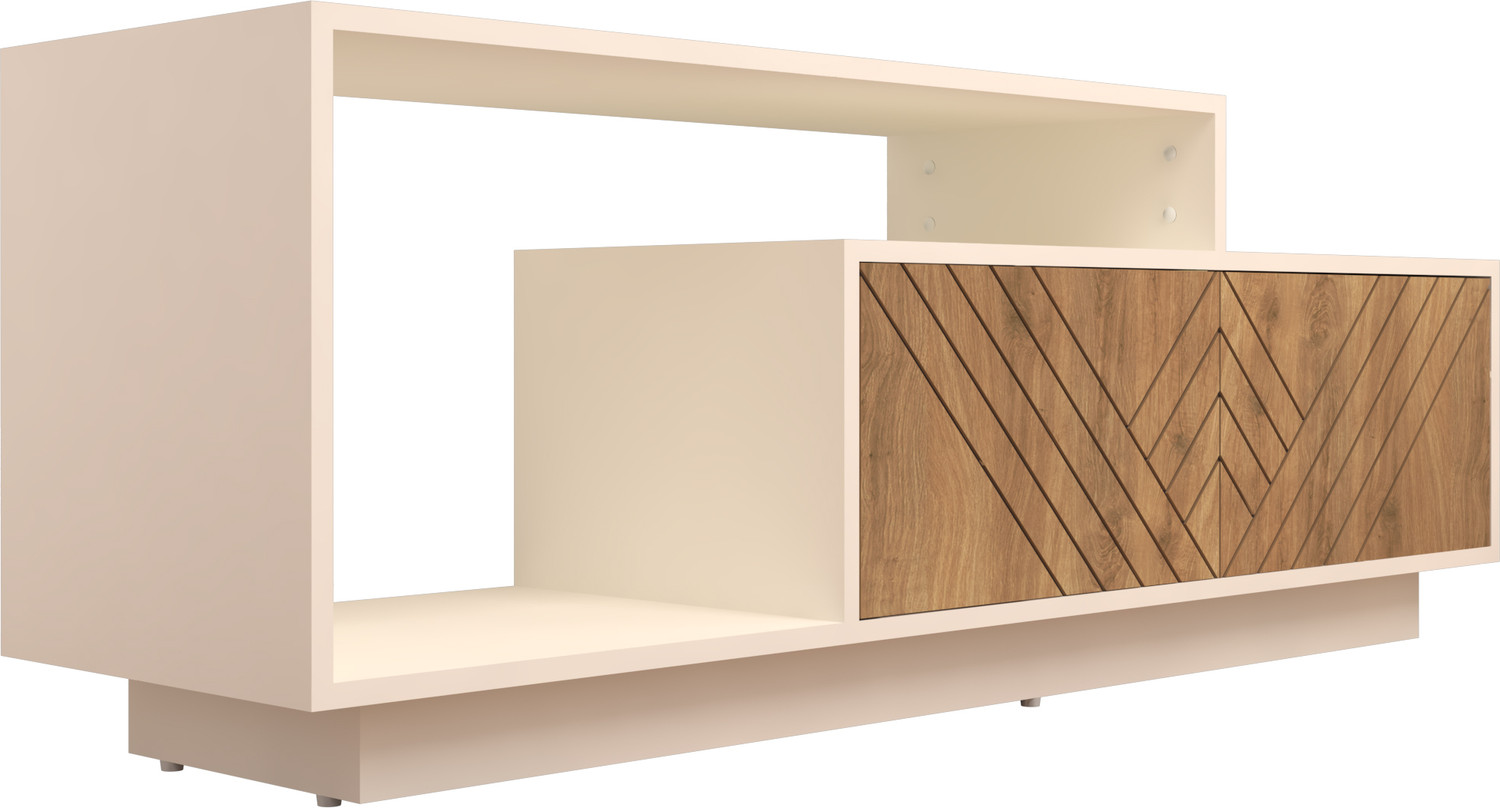 Image of spacesbyU Caspo TV Unit with Designer Shutters | TV Cabinet | Engineered Wood TV Entertainment Unit
