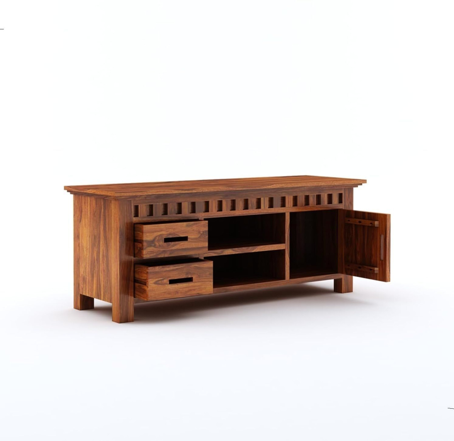 Image of UNITEK FURNITURE Rosewood ( Sheesham ) Solid Wood TV Entertainment Unit