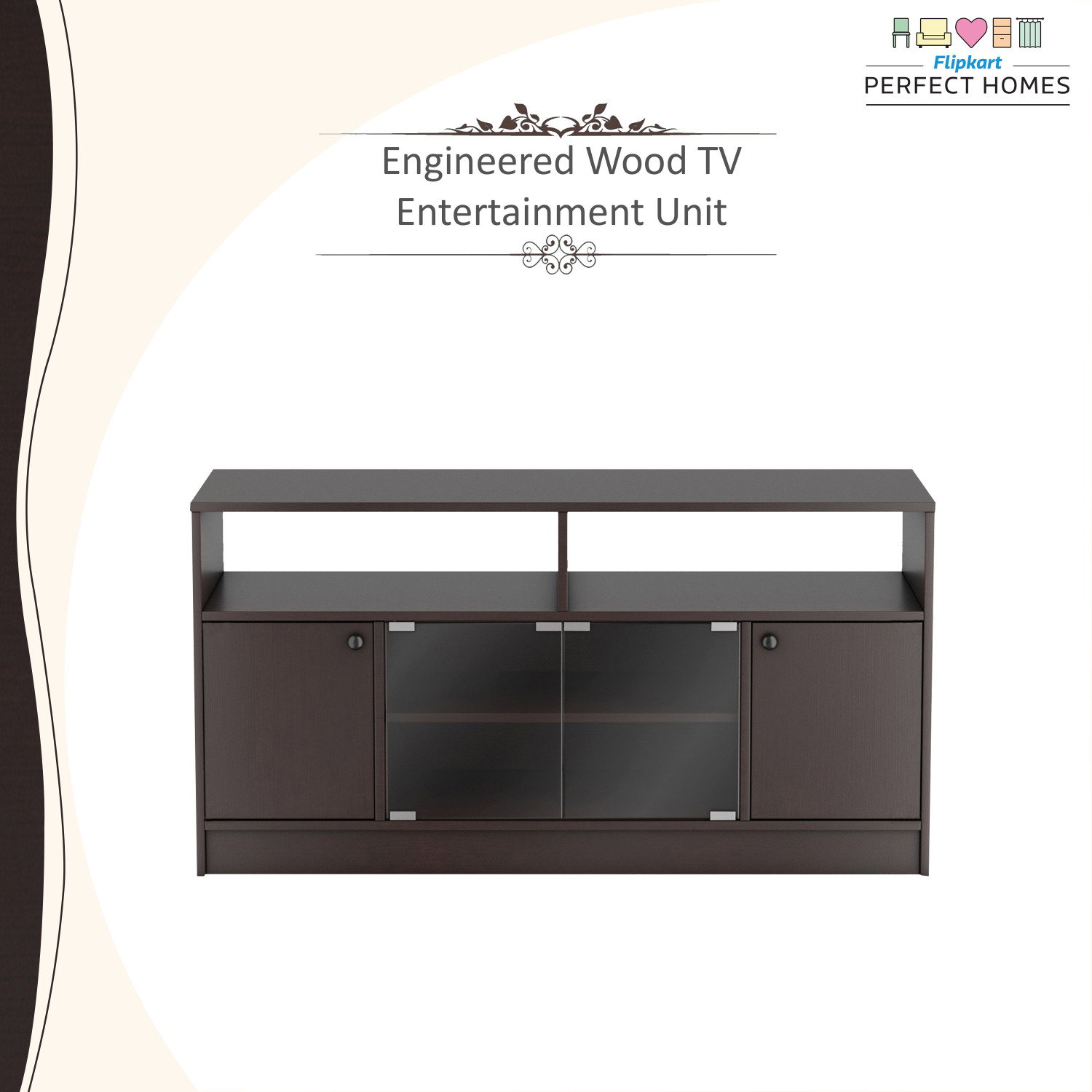 Image of Flipkart Perfect Homes Phonox Engineered Wood TV Entertainment Unit