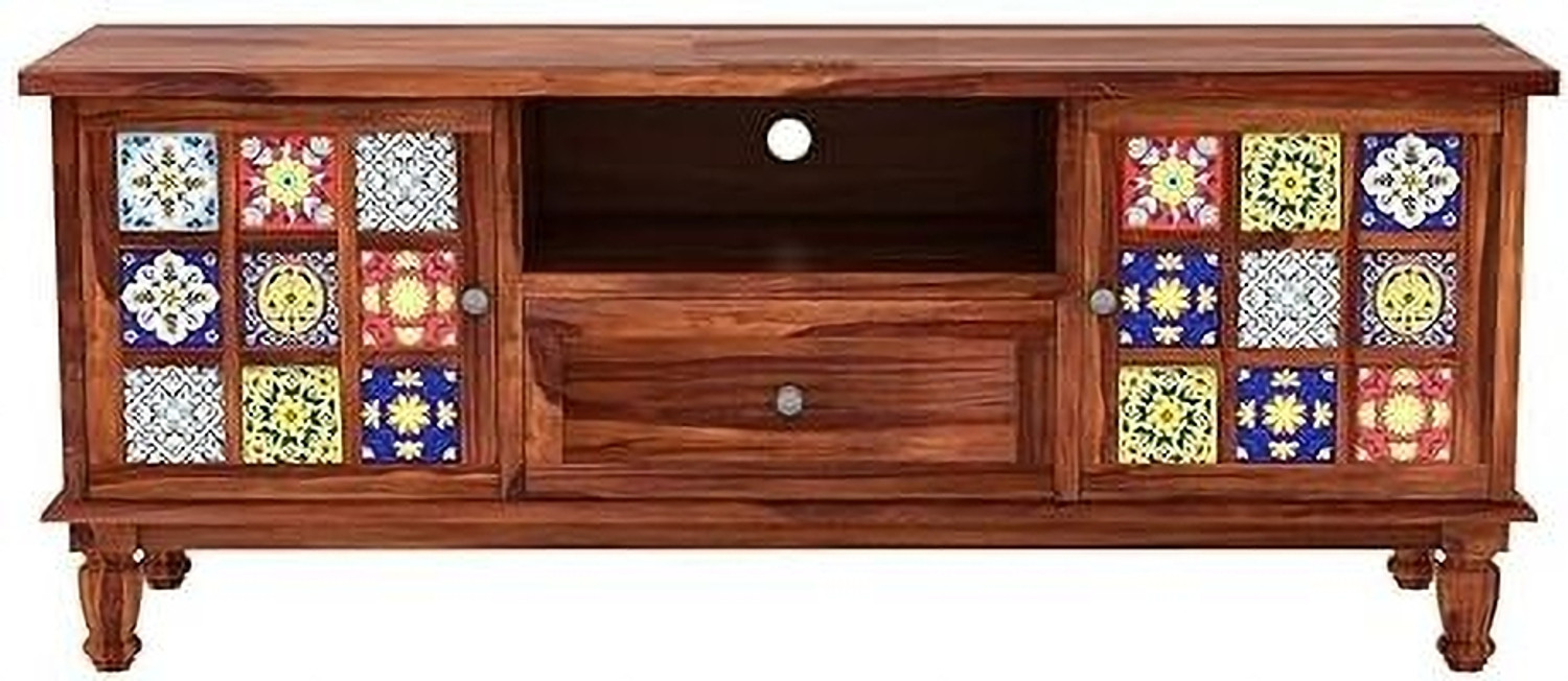 Image of AARAMWEAR Heritage Tile Series Engineered Wood TV Entertainment Unit