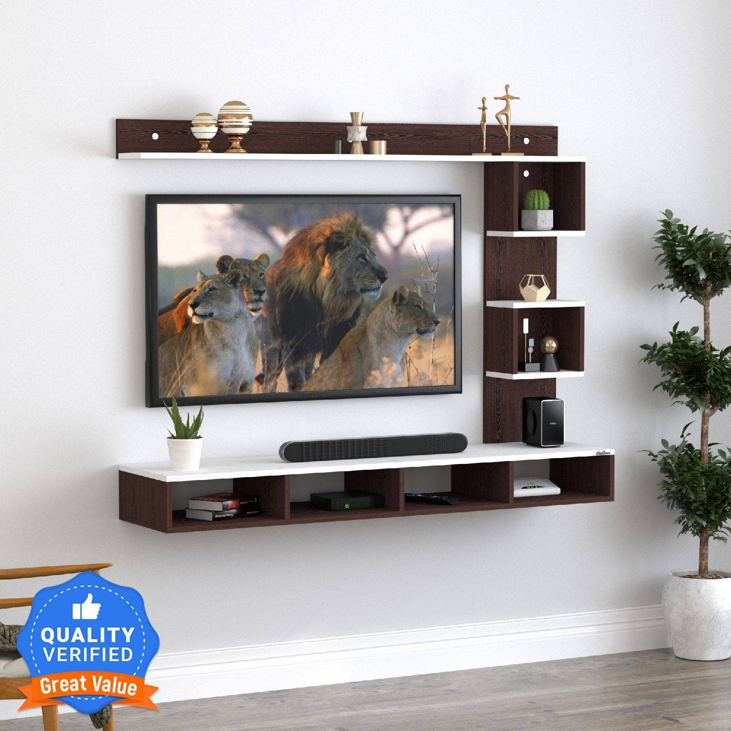 ANIKAA Irina Wooden TV Cabinet | Engineered Wood TV Entertainment Unit