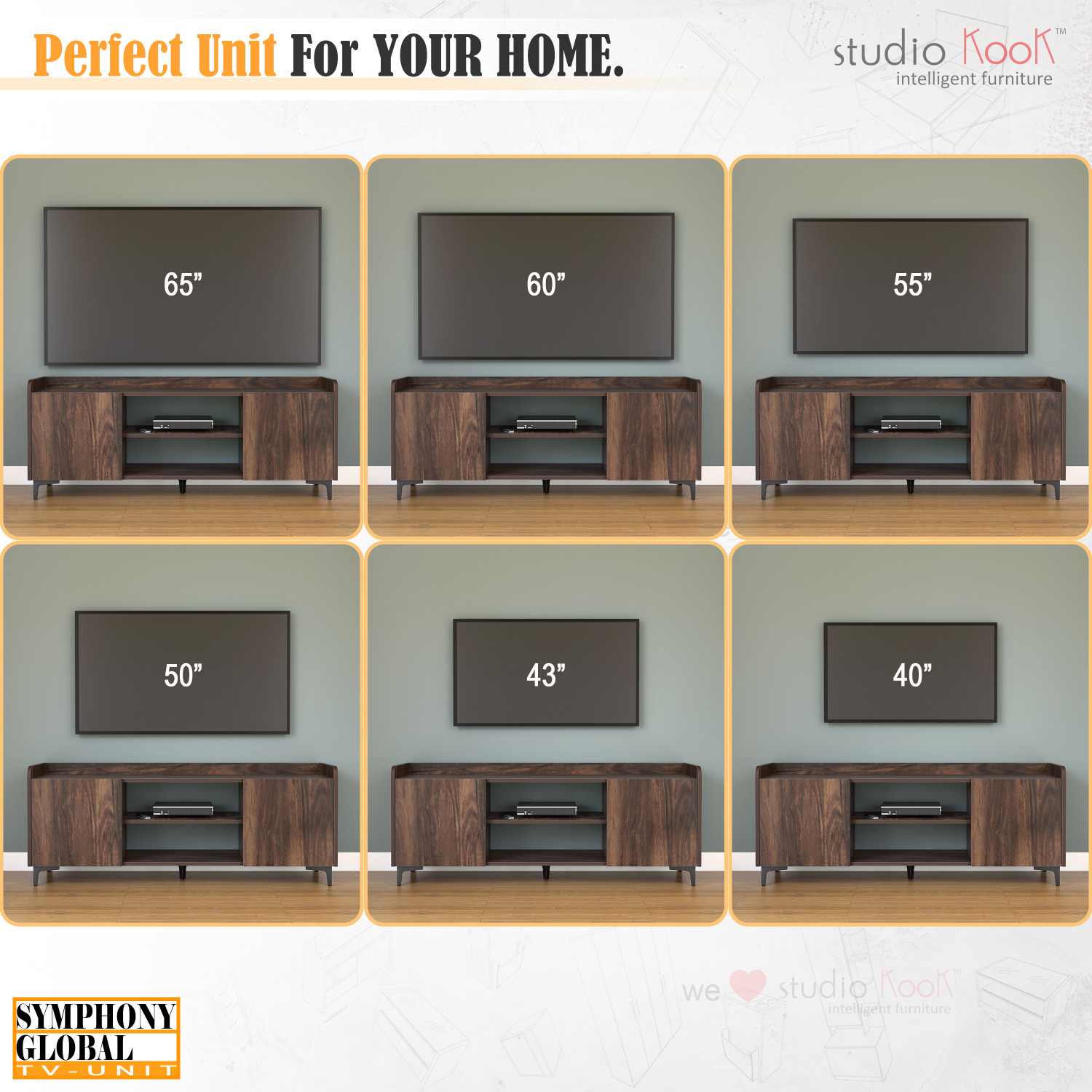 Image of Studio Kook Symphony Global Engineered Wood TV Entertainment Unit