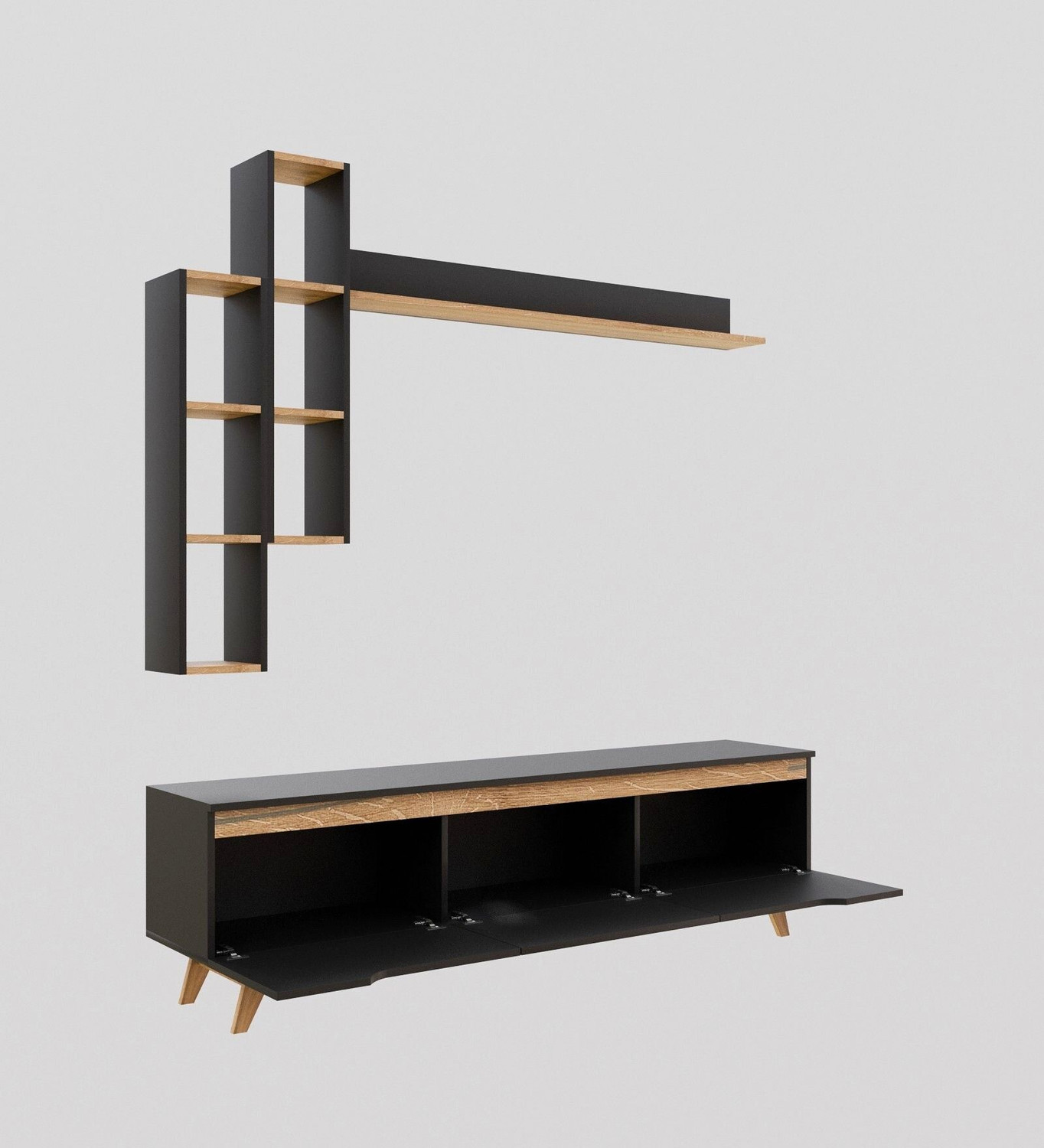Image of Spyder Craft Matte Finish TV Entertainment Unit Tv Stand And Decore Engineered Wood TV Entertainment Unit