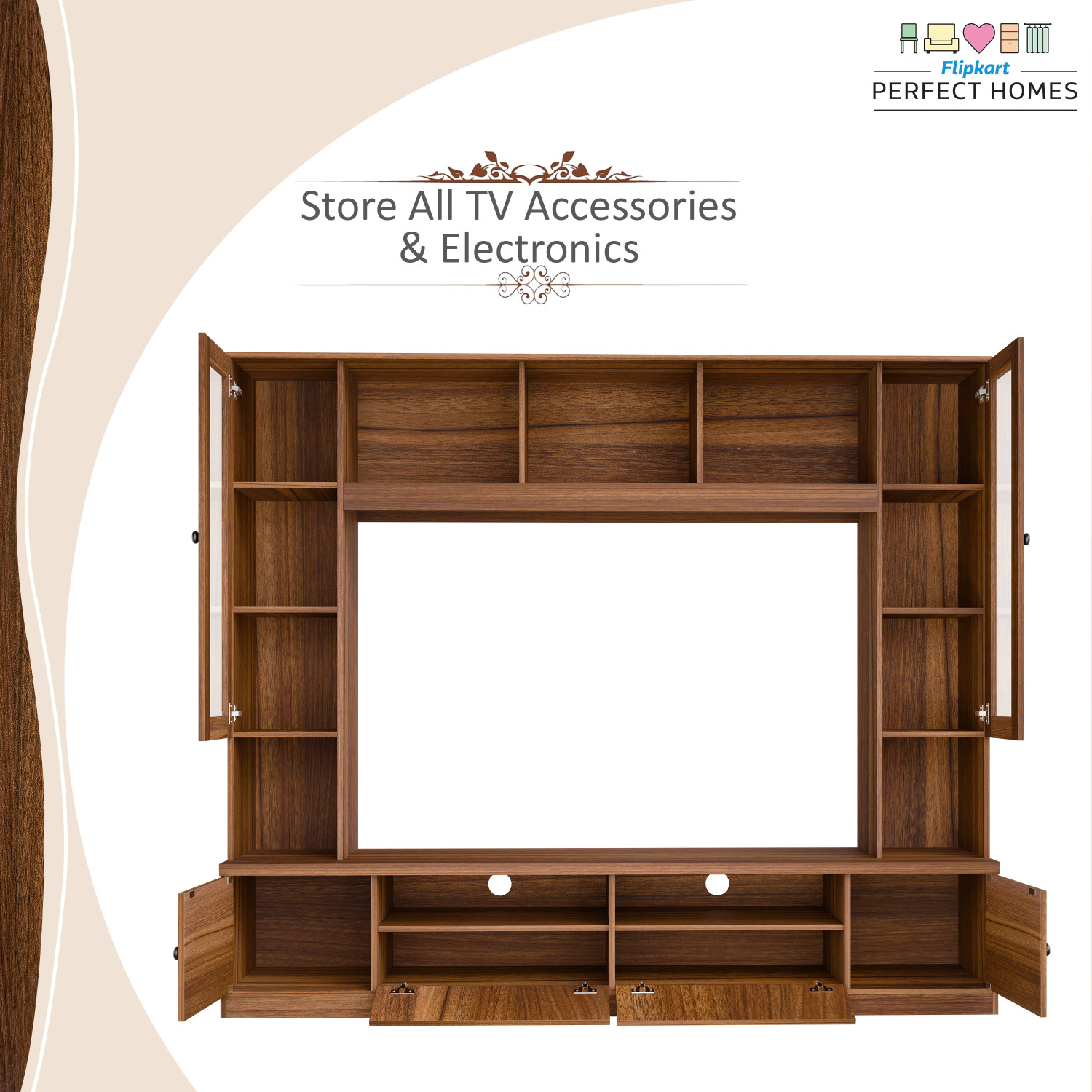 Image of Flipkart Perfect Homes Webster Engineered Wood TV Entertainment Unit
