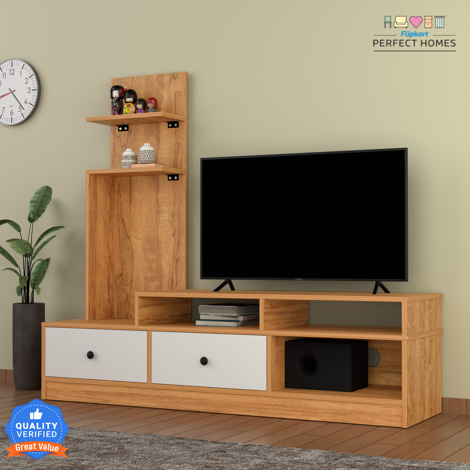 Image of Flipkart Perfect Homes Sirena Engineered Wood TV Entertainment Unit