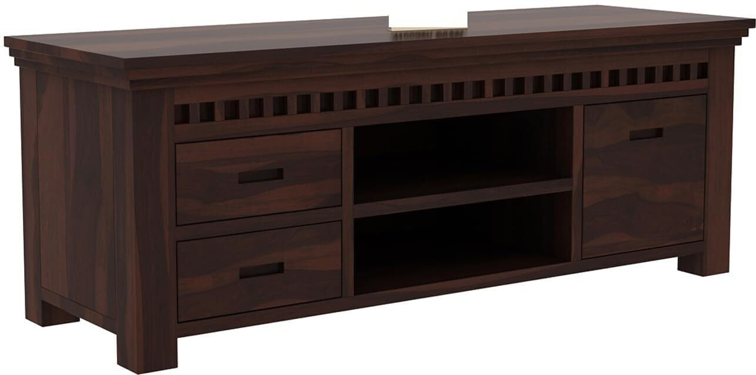 Image of AMBICA WOODMART Solid Sheesham Wood TV Entertainment Unit For Home\Office Area, Solid Wood TV Entertainment Unit