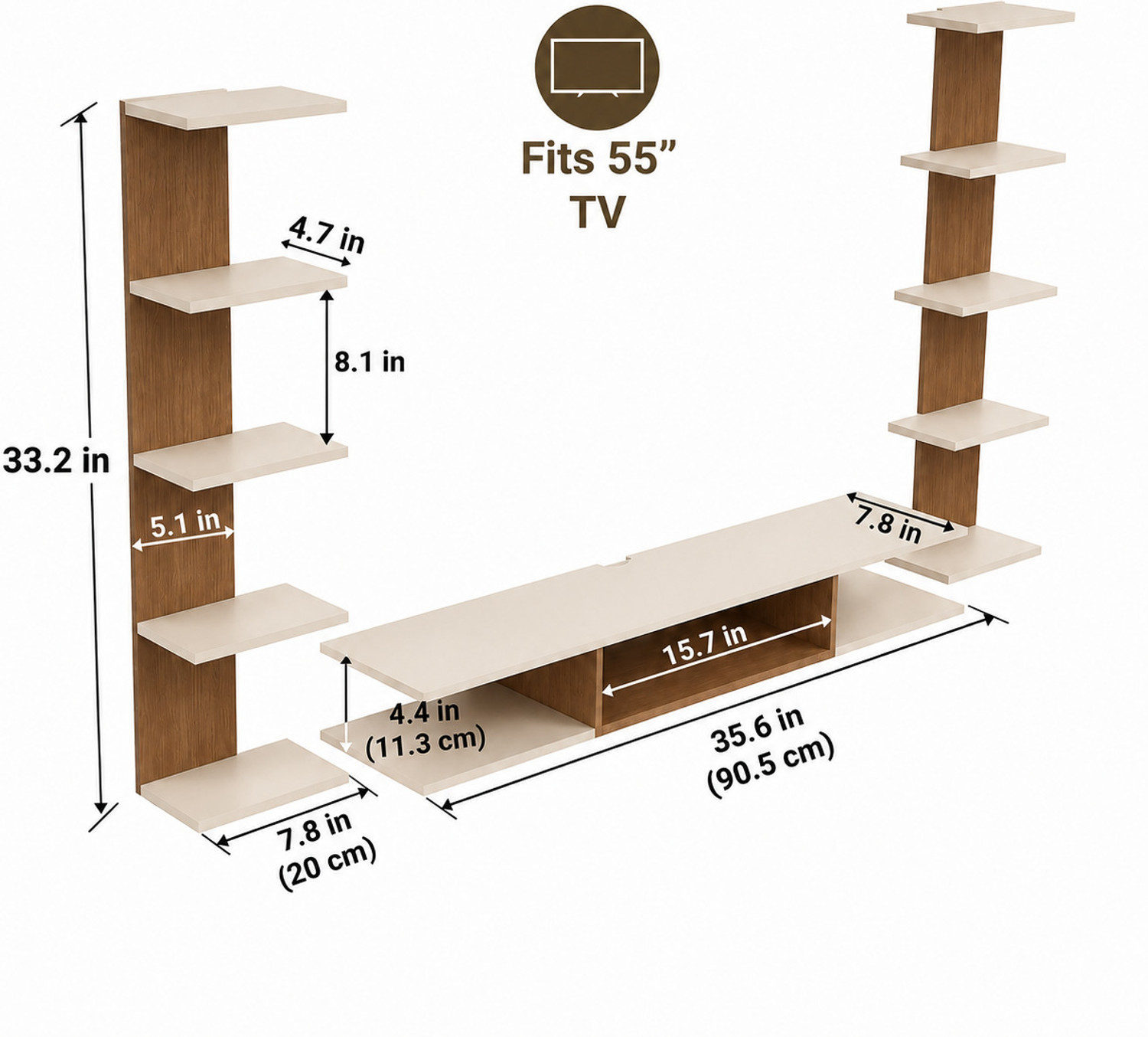 Image of MD Furniturs Tv Cabinet Entertainment Series Engineered Wood TV Entertainment Unit