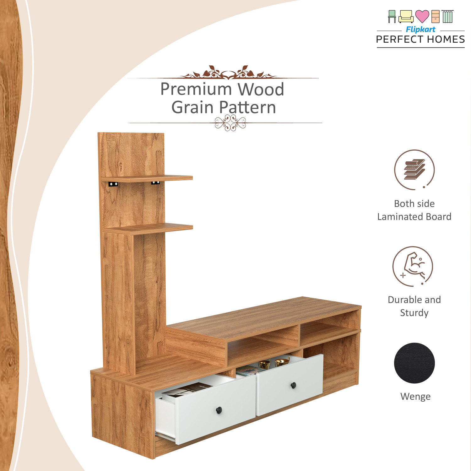 Image of Flipkart Perfect Homes Sirena Engineered Wood TV Entertainment Unit